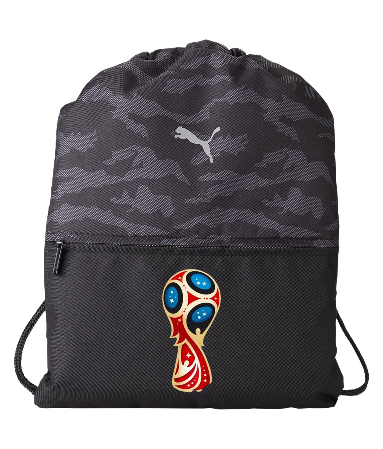 2018 FIFA World Cup Russia Soccer Logo Symbol Emblem Customized Design on Camo Drawstring Backpack Bag