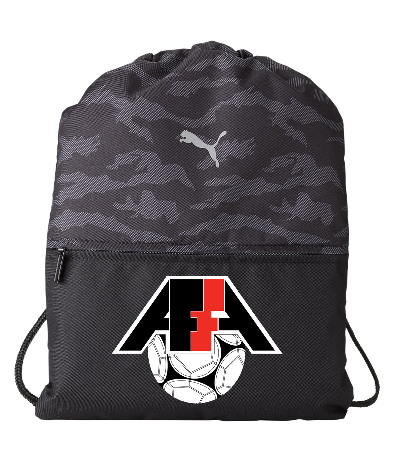 UEFA Azerbaijan AFFA 1992 Soccer Logo Symbol Emblem Customized Design on Camo Drawstring Backpack Bag