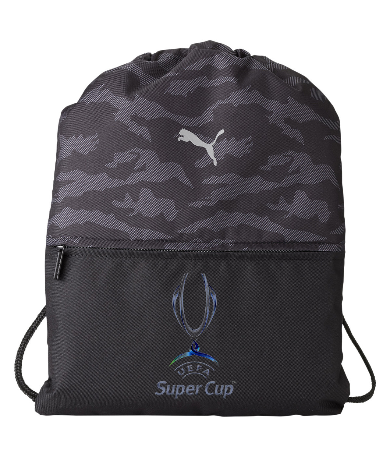UEFA Super Cup 2012 Soccer Logo Symbol Emblem Customized Design on Camo Drawstring Backpack Bag
