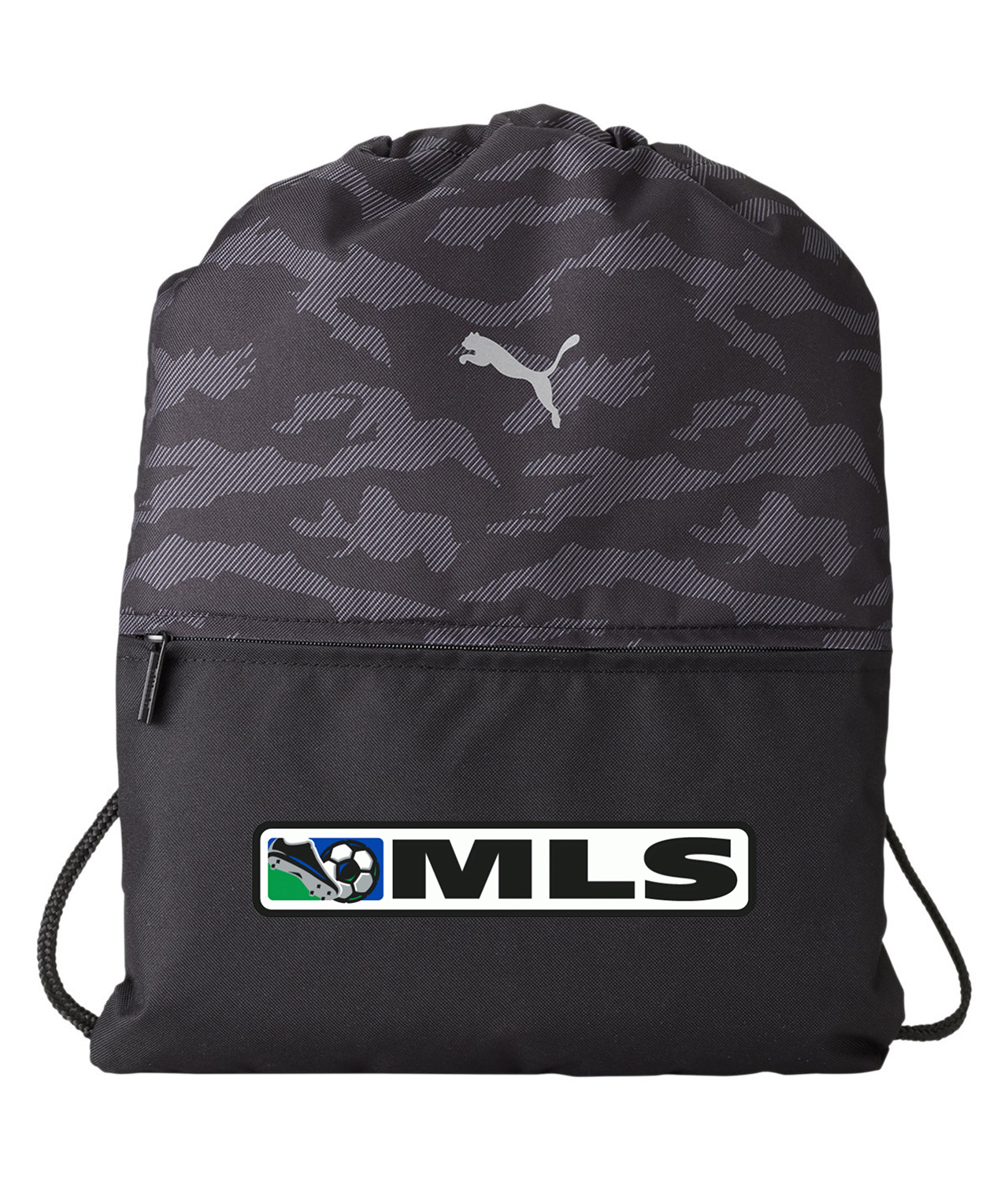 Major League Soccer 2000-2014 Logo Symbol Emblem Customized Design on Camo Drawstring Backpack Bag