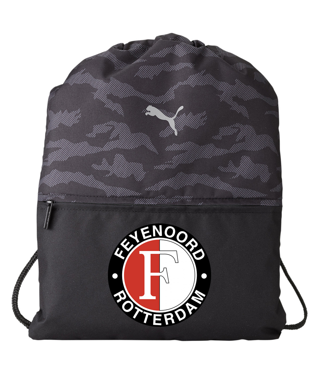 SC Feyenoord 1997 Soccer Logo Symbol Emblem Customized Design on Camo Drawstring Backpack Bag