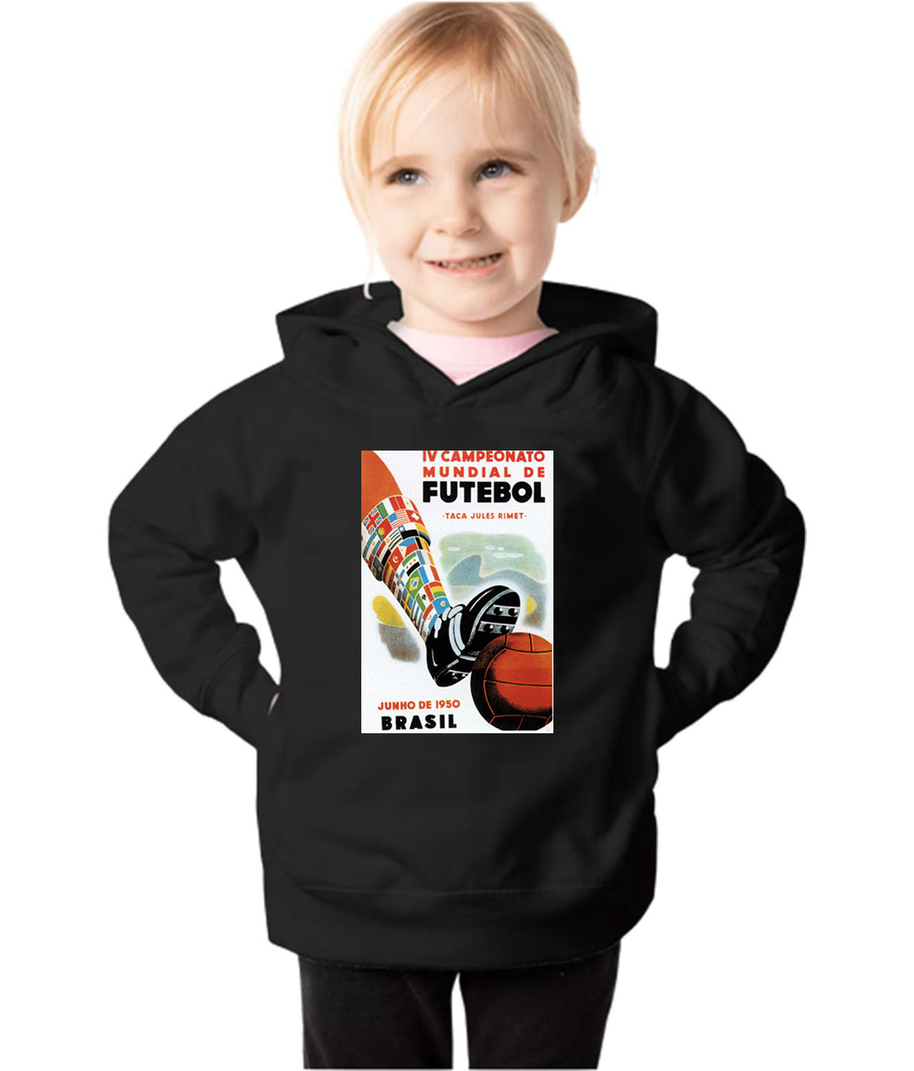 1950 FIFA World Cup Brazil Soccer Logo Symbol Emblem Customized Design on Toddler Pullover Fleece Hoodie