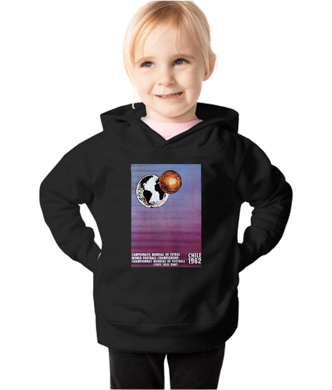 1962 FIFA World Cup Chile Soccer Logo Symbol Emblem Customized Design on Toddler Pullover Fleece Hoodie