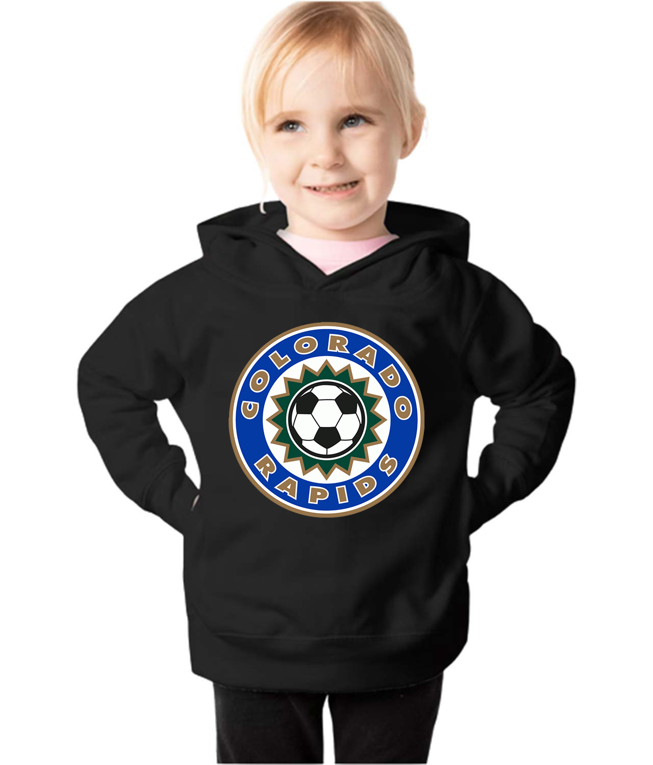 Colorado Rapids FC 1996 Soccer Logo Symbol Emblem Customized Design on Toddler Pullover Fleece Hoodie
