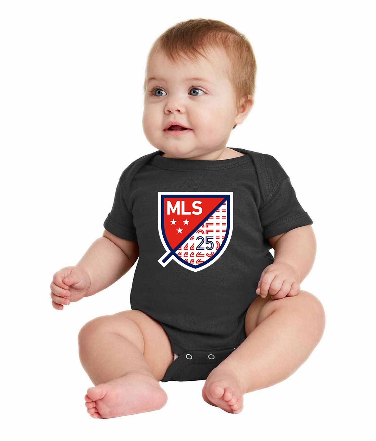 The Major League Soccer 25th Season 2020 Logo Symbol Emblem Customized Design on Infant Baby Rib Bodysuit