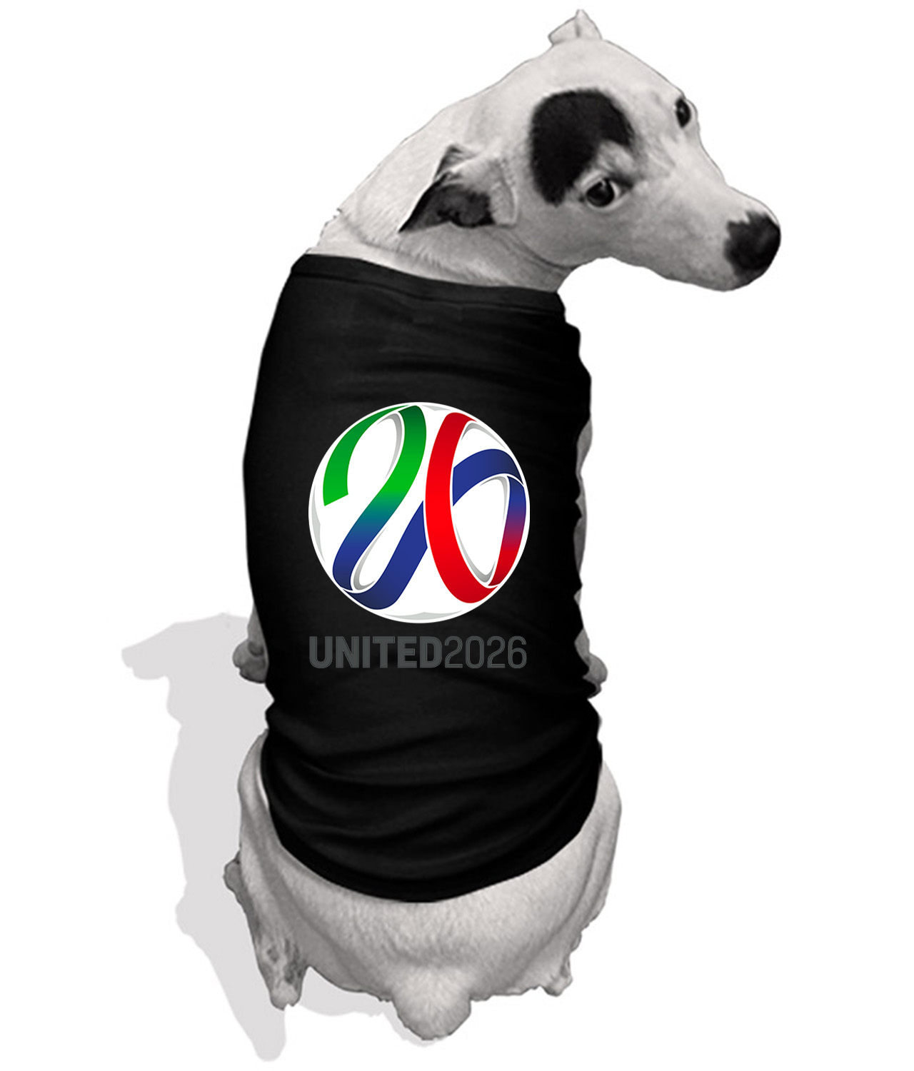 2026 FIFA World Cup Canada-Mexico-USA Soccer Logo Symbol Emblem Customized Design on Doggie Puppy Dog Tank Tshirt