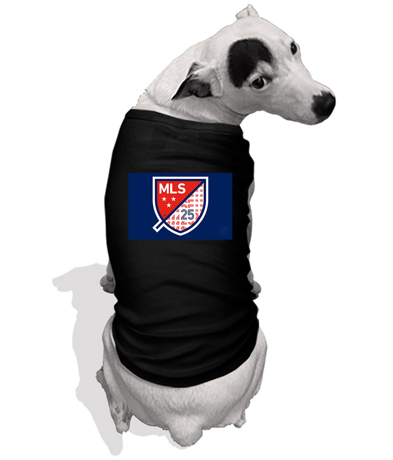 The Major League Soccer 25th Season Logo Emblem Customized Design on Doggie Puppy Dog Tank Tshirt