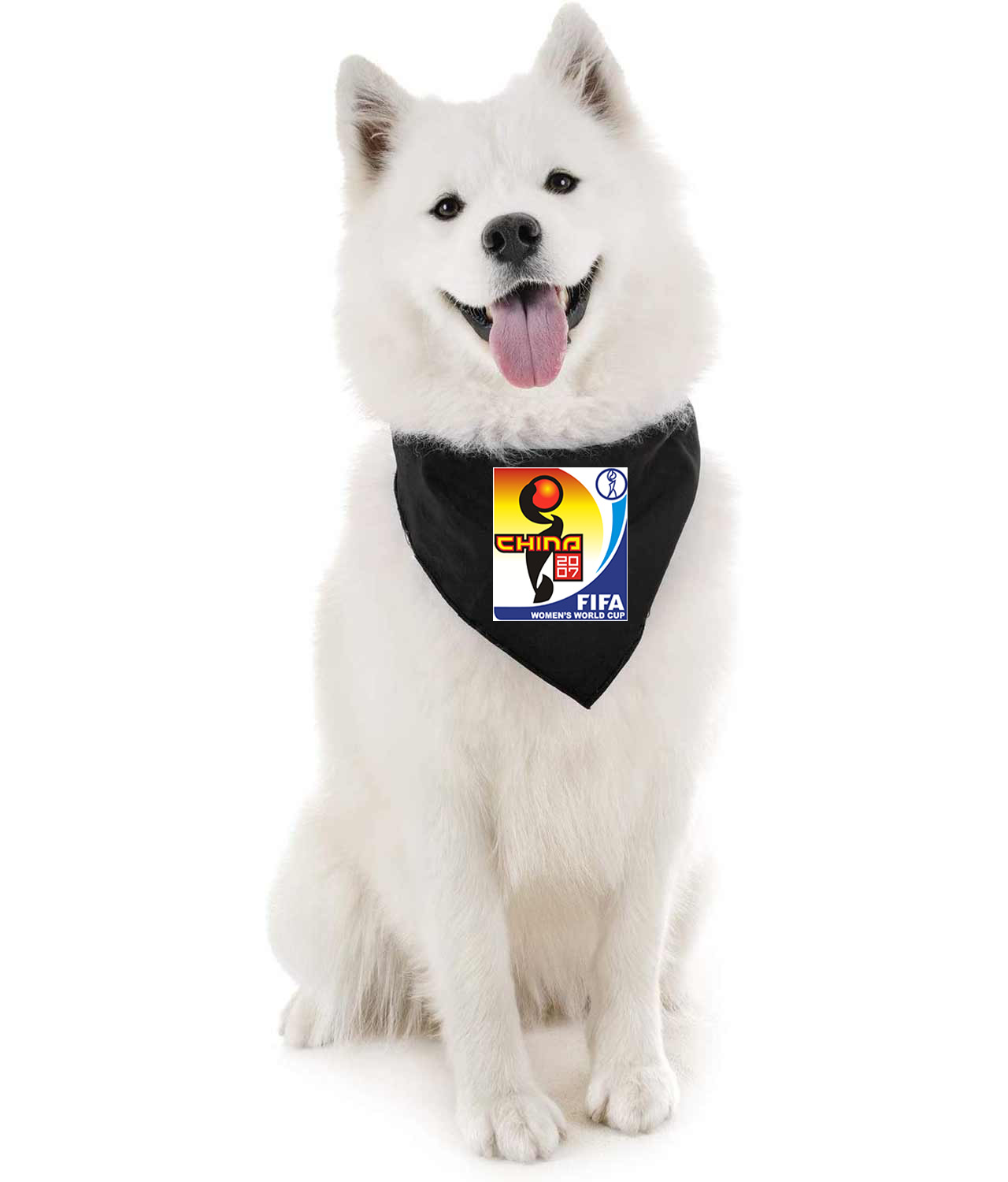 2007 FIFA Womens World Cup - China Soccer Logo Symbol Emblem Customized Design on Doggie Puppy Dog Bandana