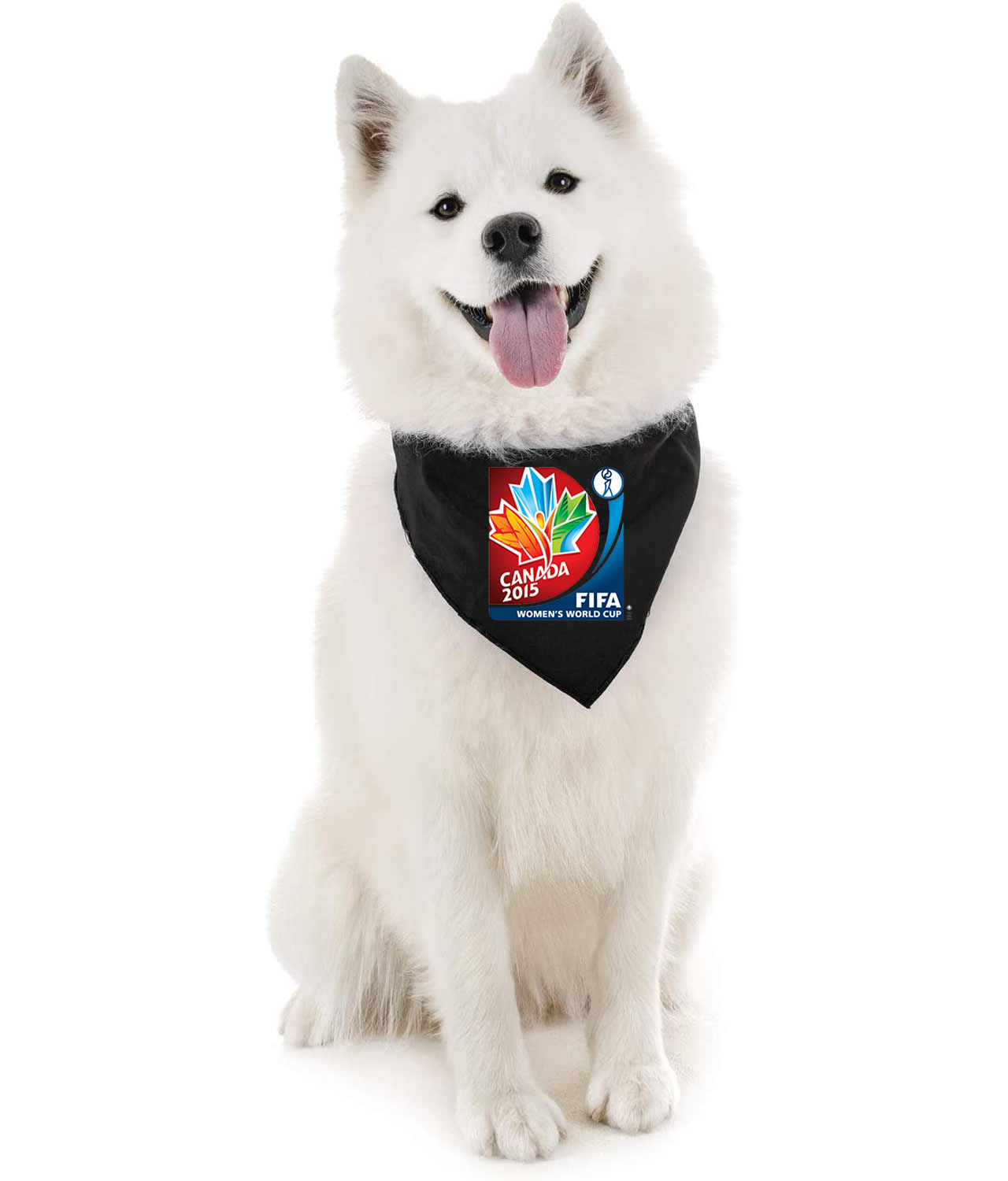 2015 FIFA Womens World Cup - Canada Soccer Logo Symbol Emblem Customized Design on Doggie Puppy Dog Bandana