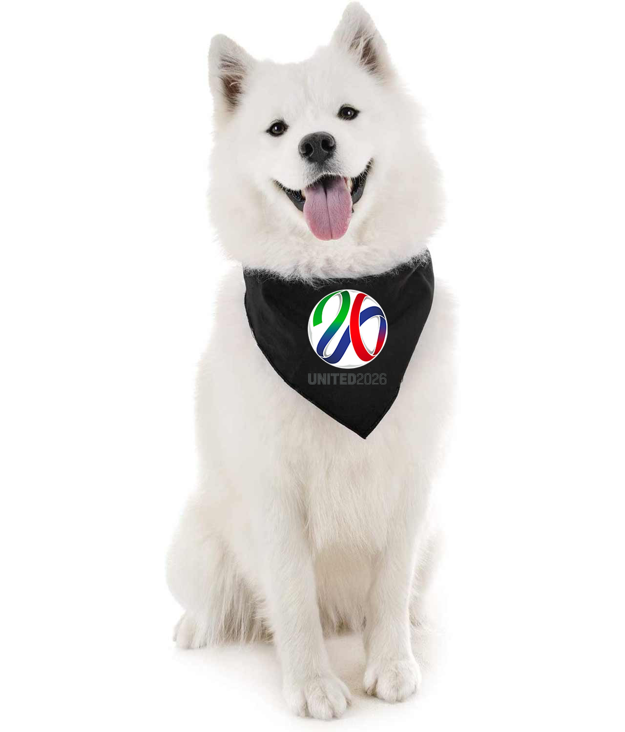 2026 FIFA World Cup Canada-Mexico-USA Soccer Logo Symbol Emblem Customized Design on Doggie Puppy Dog Bandana