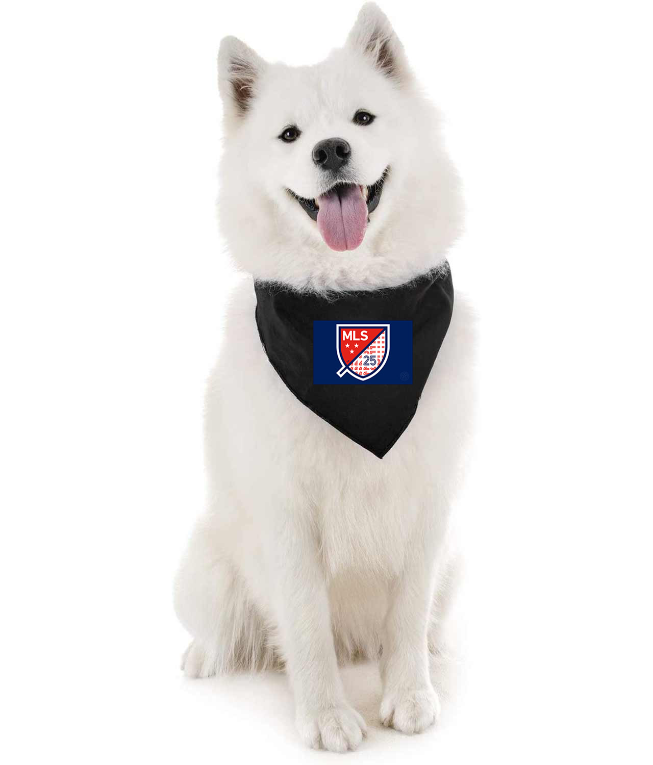 The Major League Soccer 25th Season Logo Emblem Customized Design on Doggie Puppy Dog Bandana