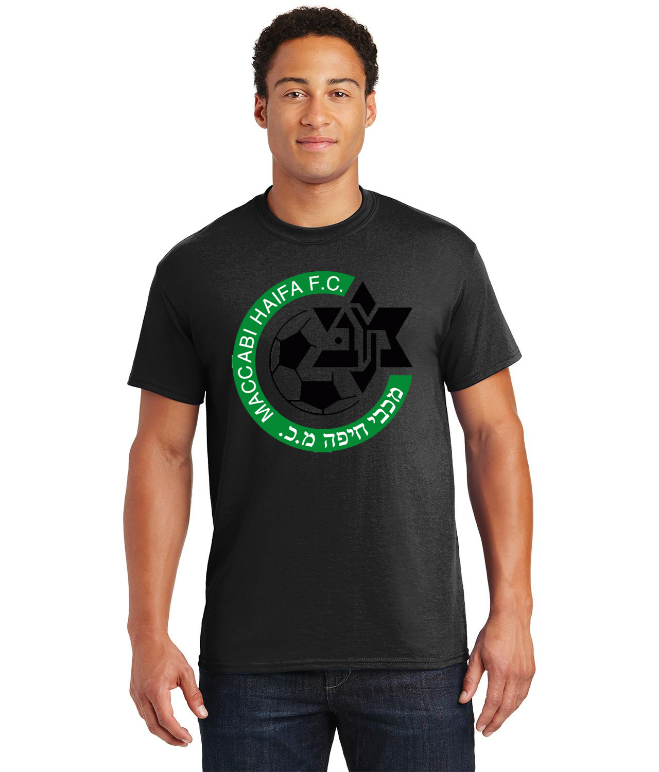 Maccabi Haifa FC Soccer Logo Customized Design on Unisex Tshirt Tee