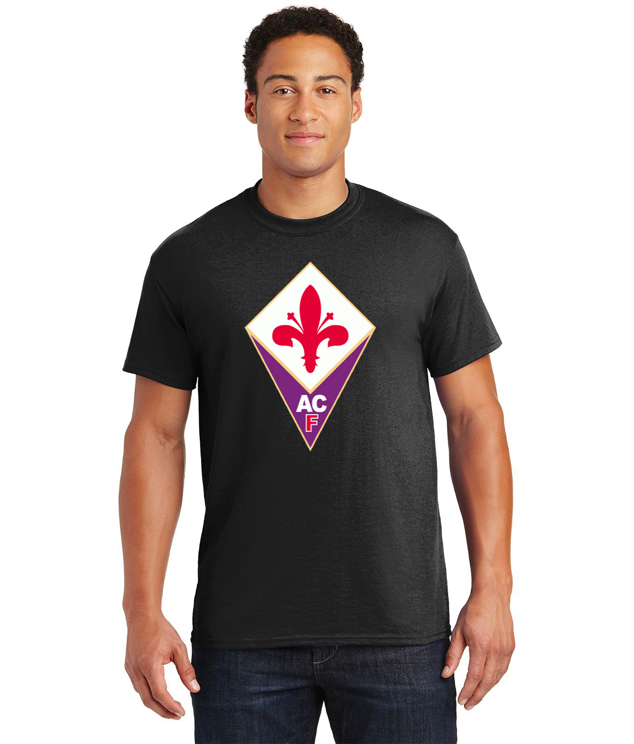 Fiorentina ACF Football Club Soccer Logo Customized Design on Unisex Tshirt Tee - Image 1