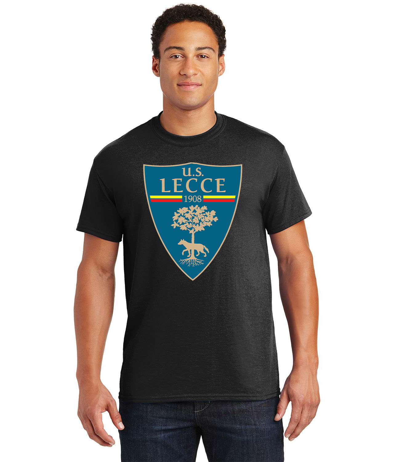 U.S. Lecce FC 1908 Soccer Logo Customized Design on Unisex Tshirt Tee
