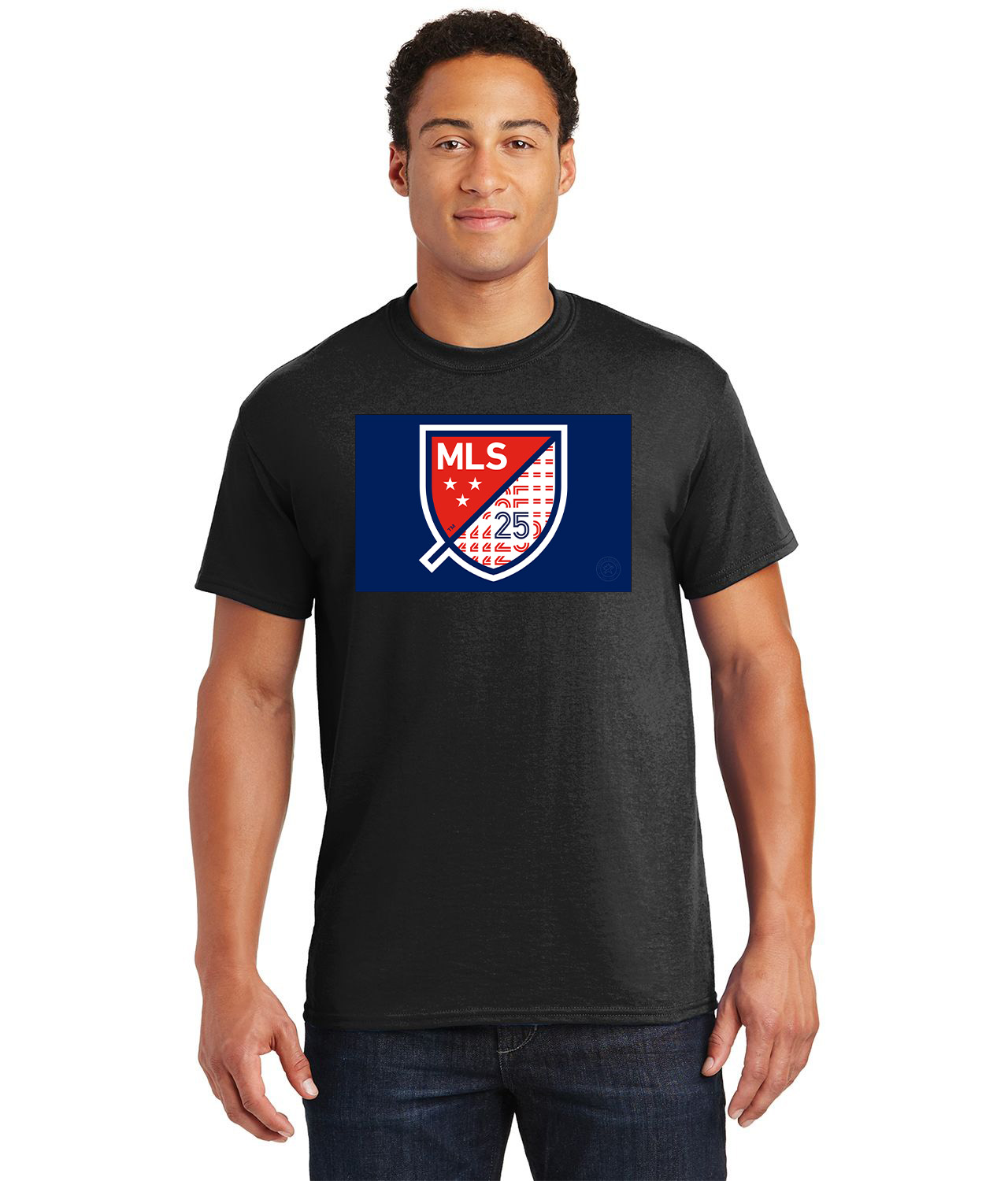The Major League Soccer 25th Season Soccer Logo Customized Design on Unisex Tshirt Tee