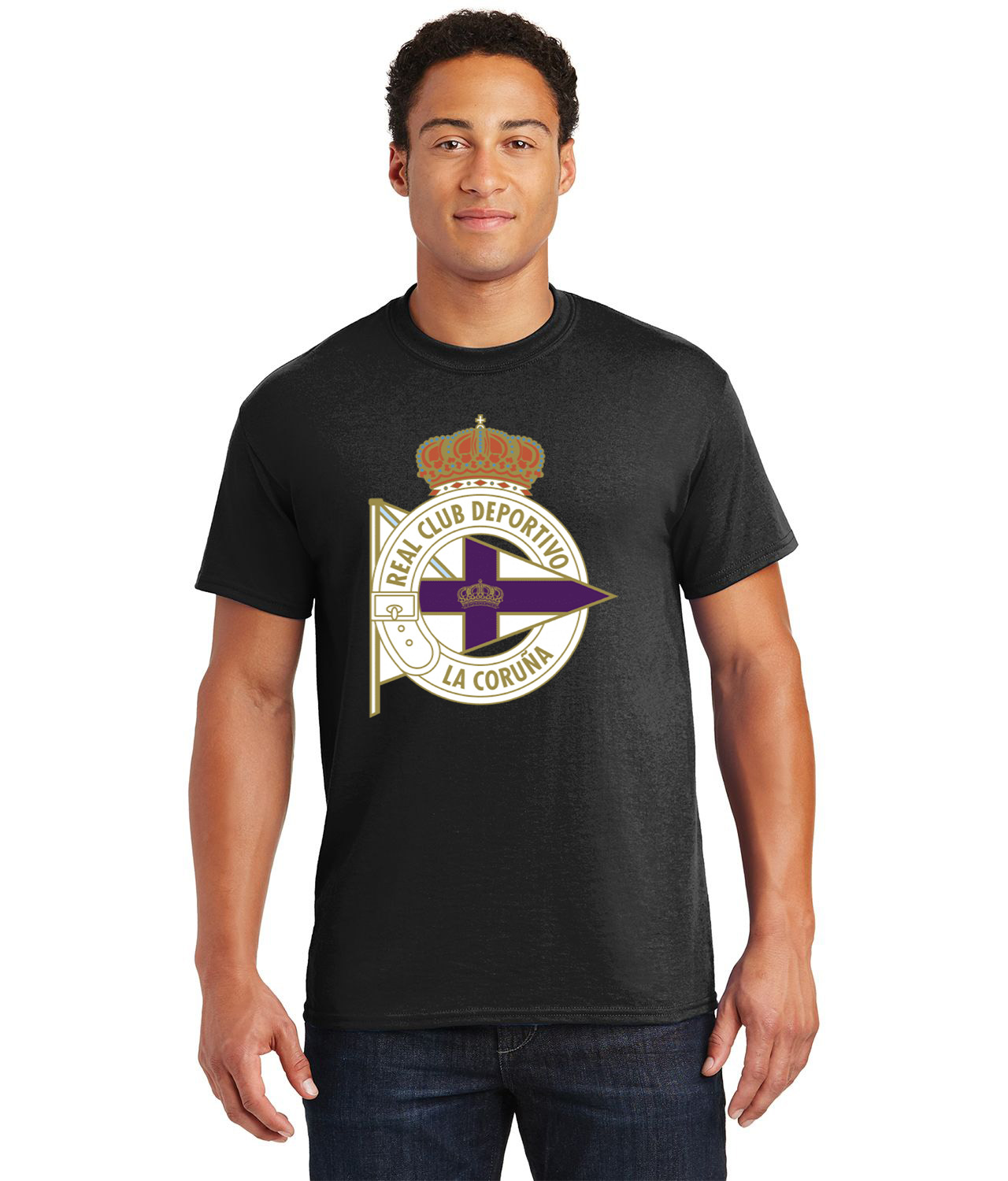Real Club Deportivo de La Coruna Soccer Logo Customized Design on Unisex Tshirt Tee
