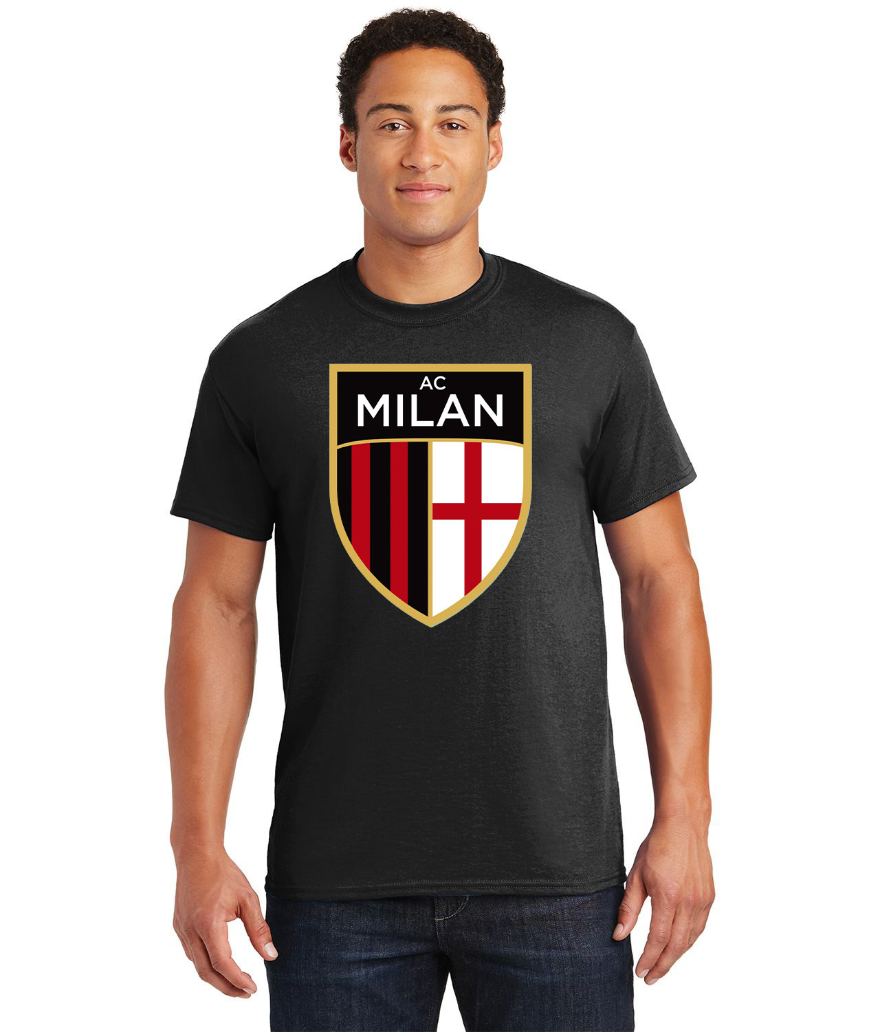 AC Milan Shield Soccer Logo Customized Design on Unisex Tshirt Tee
