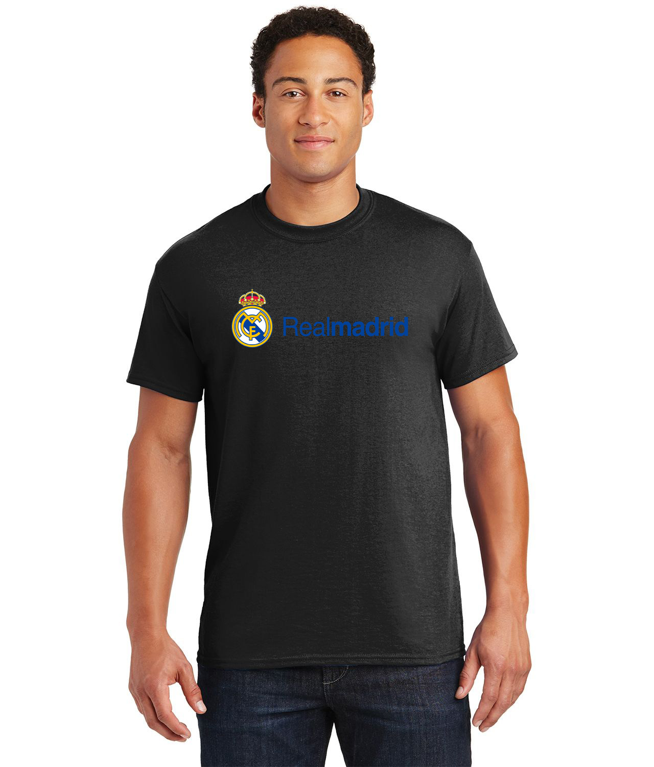 Real Madrid CF Font Soccer Logo Customized Design on Unisex Tshirt Tee