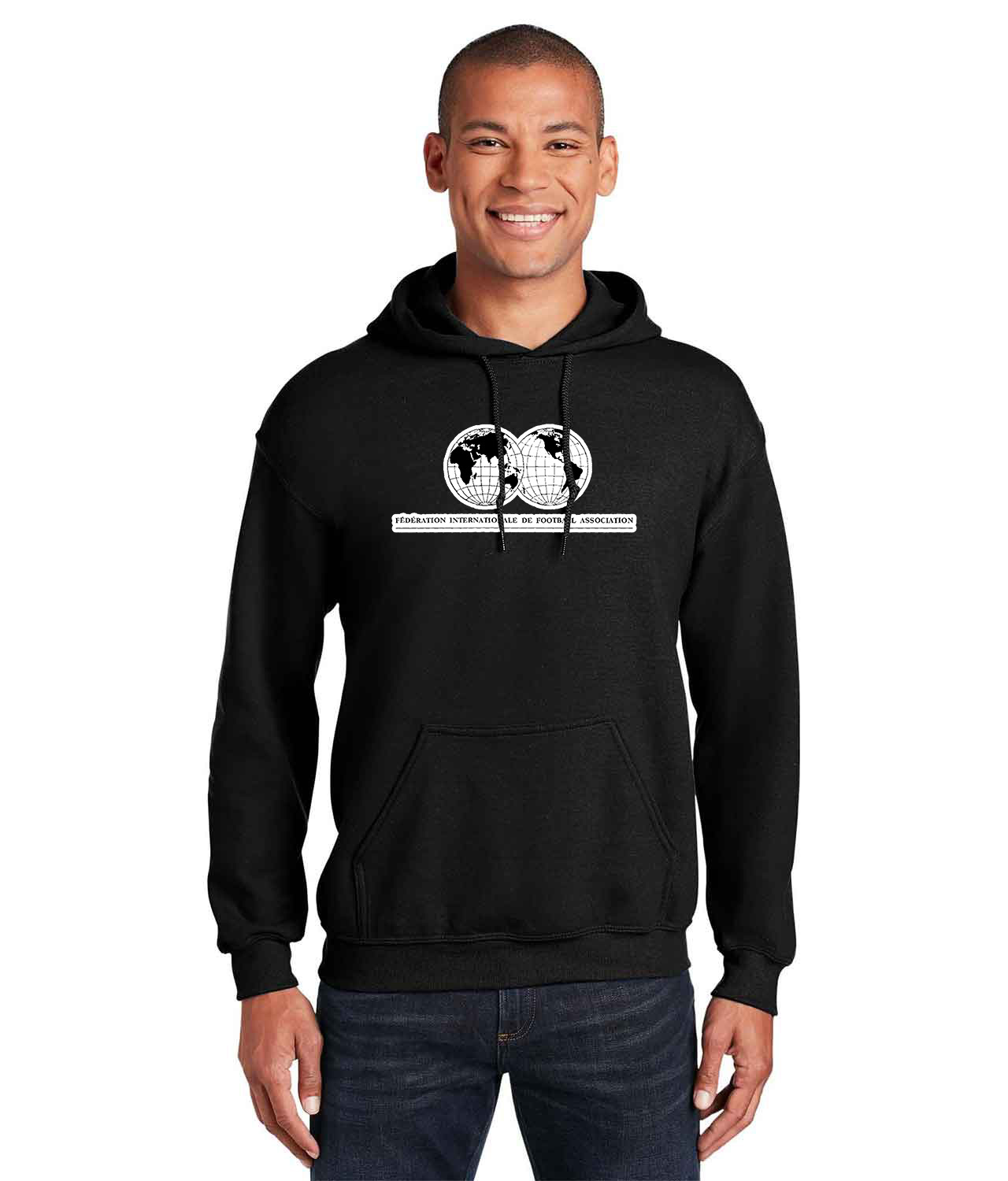 FIFA 1928-1977 Logo Symbol Emblem Customized Soccer Design on Unisex Hooded Sweatshirt