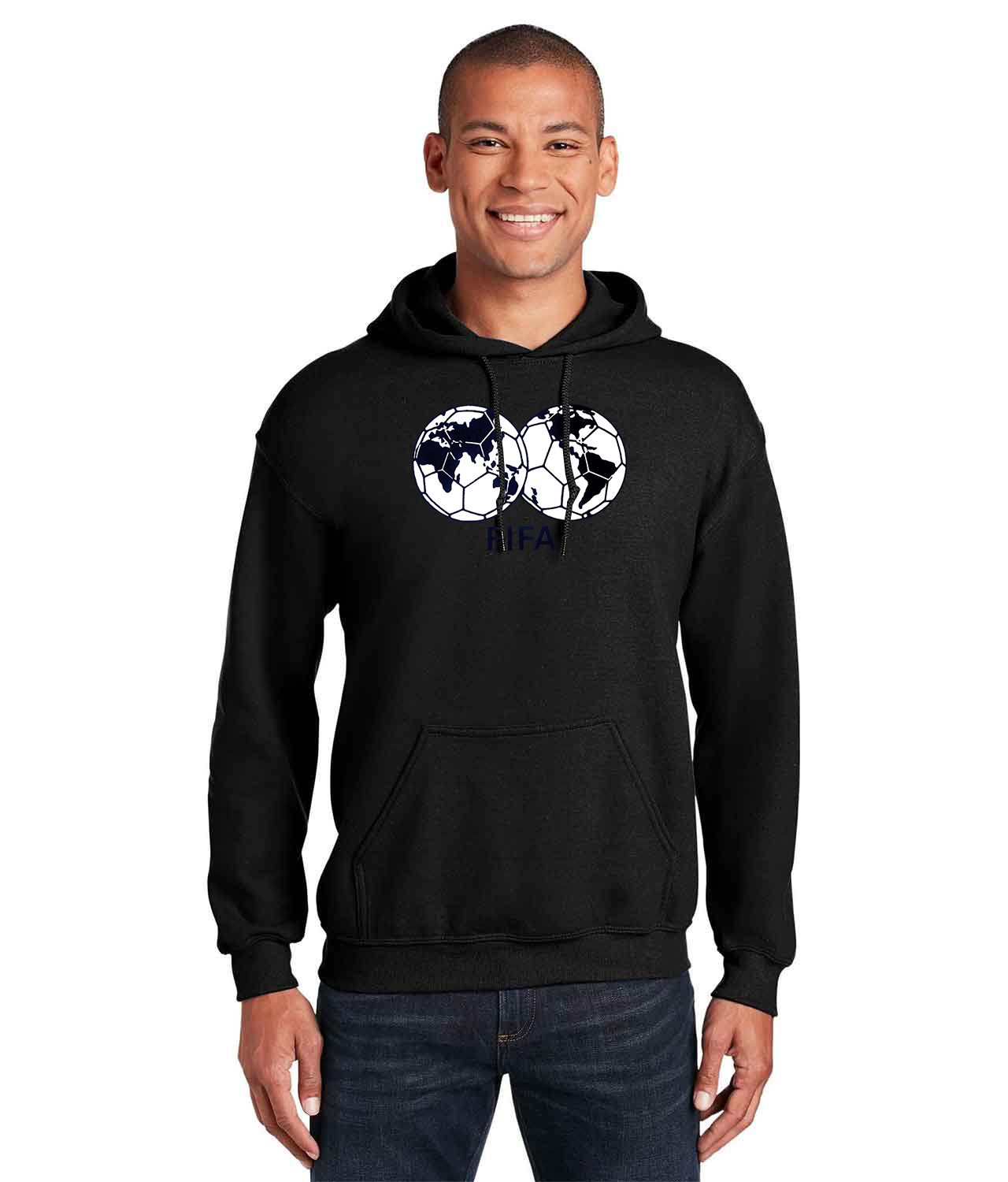 FIFA 1977-1998 Logo Symbol Emblem Customized Soccer Design on Unisex Hooded Sweatshirt