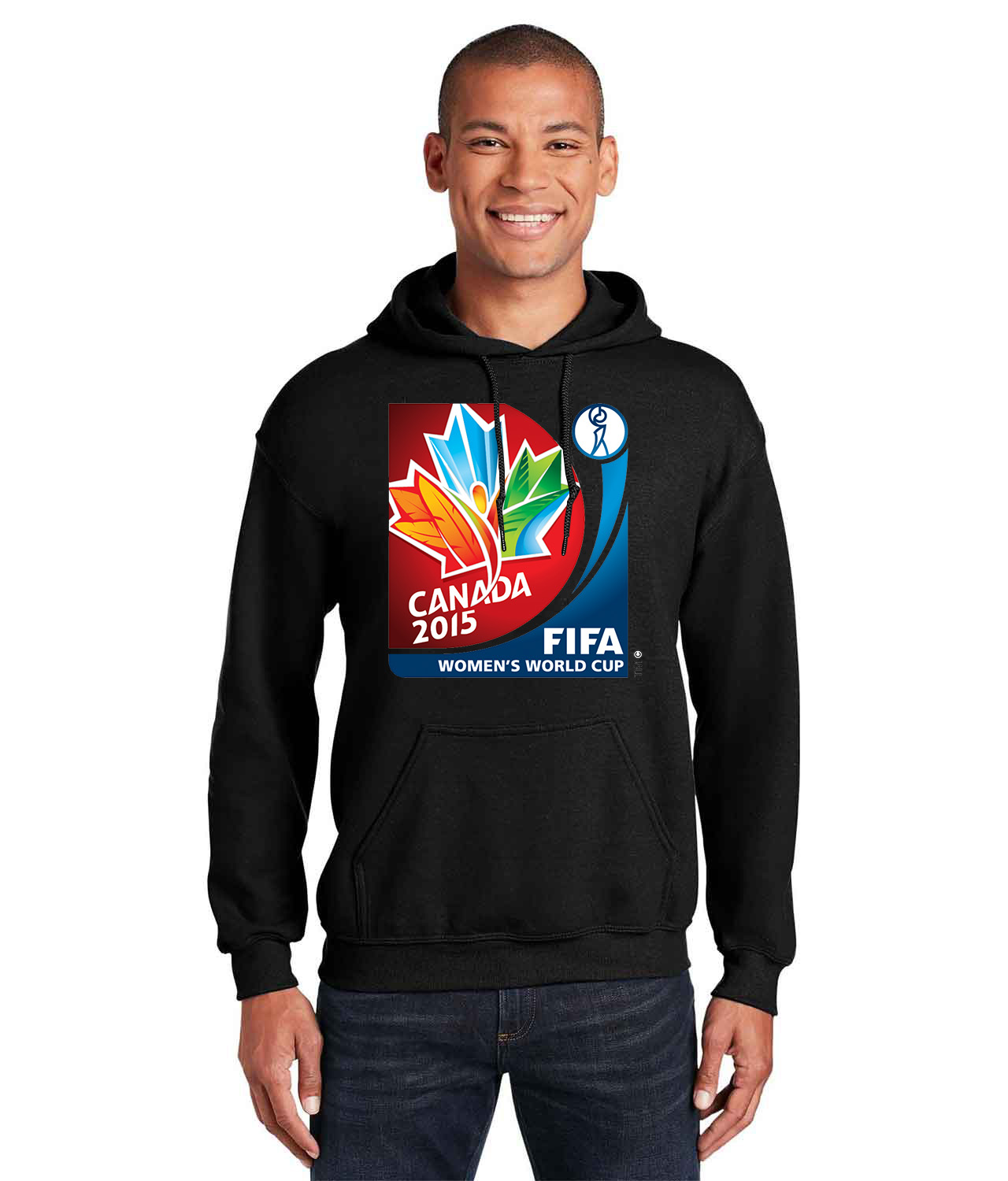 2015 FIFA Womens World Cup - Canada Logo Symbol Emblem Customized Soccer Design on Unisex Hooded Sweatshirt