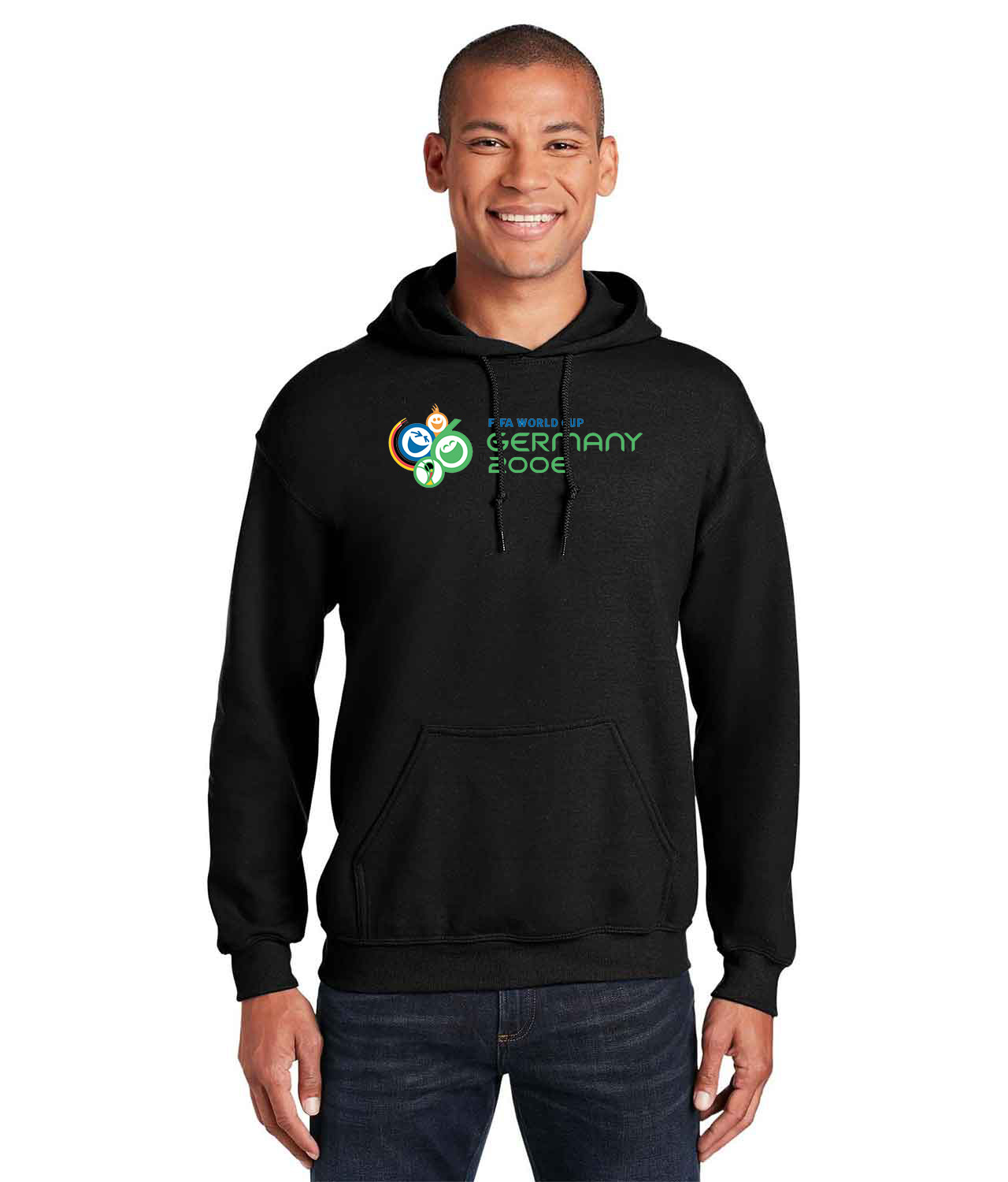 2006 FIFA World Cup Germany Emblem Logo Symbol Emblem Customized Soccer Design on Unisex Hooded Sweatshirt