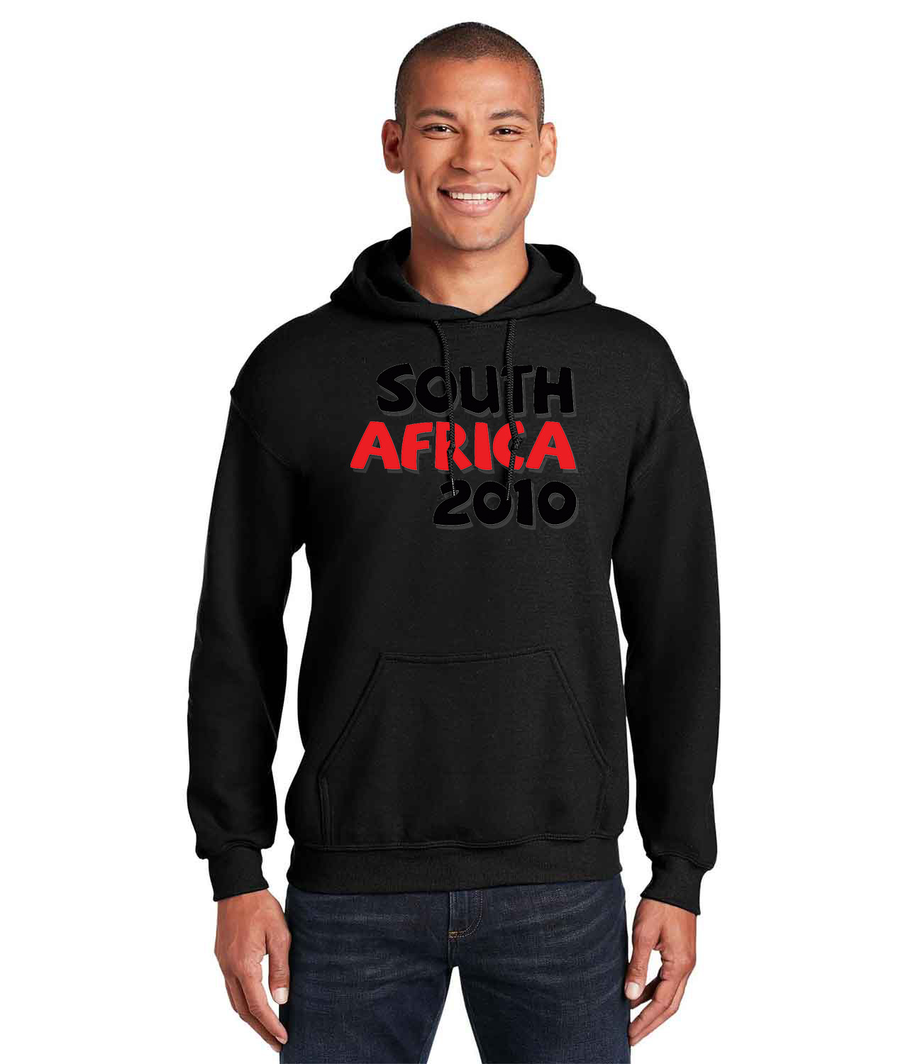 2010 FIFA World Cup South Africa Emblem Logo Symbol Emblem Customized Soccer Design on Unisex Hooded Sweatshirt