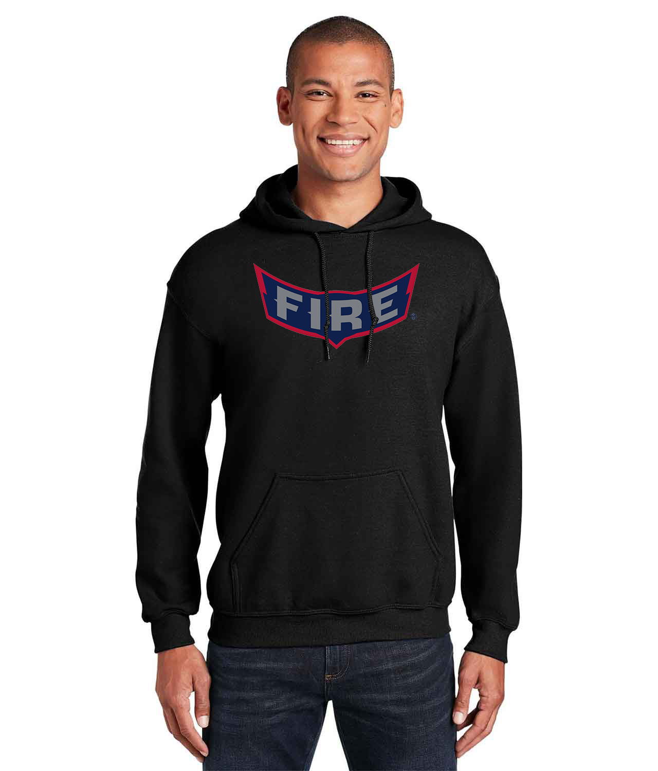 Chicago Fire FC 1998 Logo Symbol Emblem Customized Soccer Design on Unisex Hooded Sweatshirt