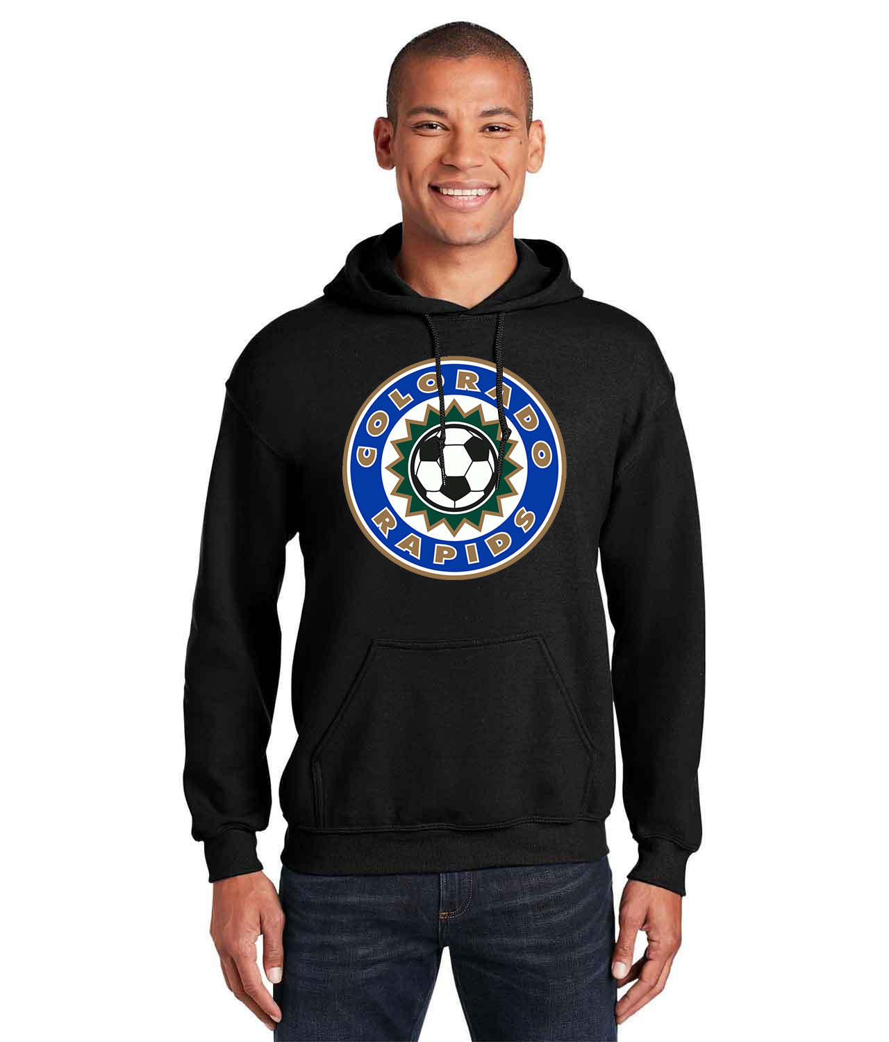 Colorado Rapids FC 1996 Logo Symbol Emblem Customized Soccer Design on Unisex Hooded Sweatshirt