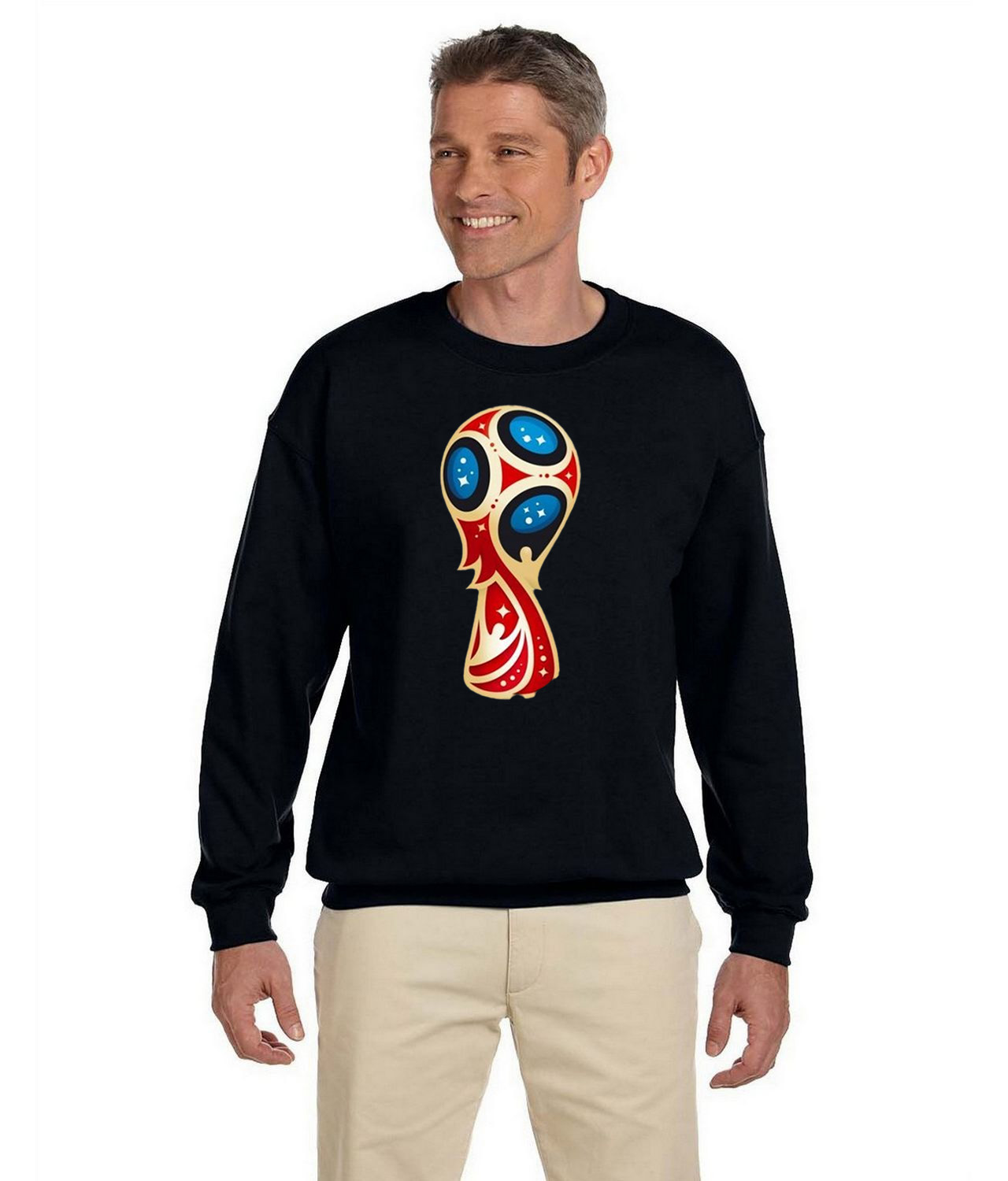 2018 FIFA World Cup Russia Soccer Logo Symbol Emblem Customized Design on Unisex Crewneck Sweatshirt