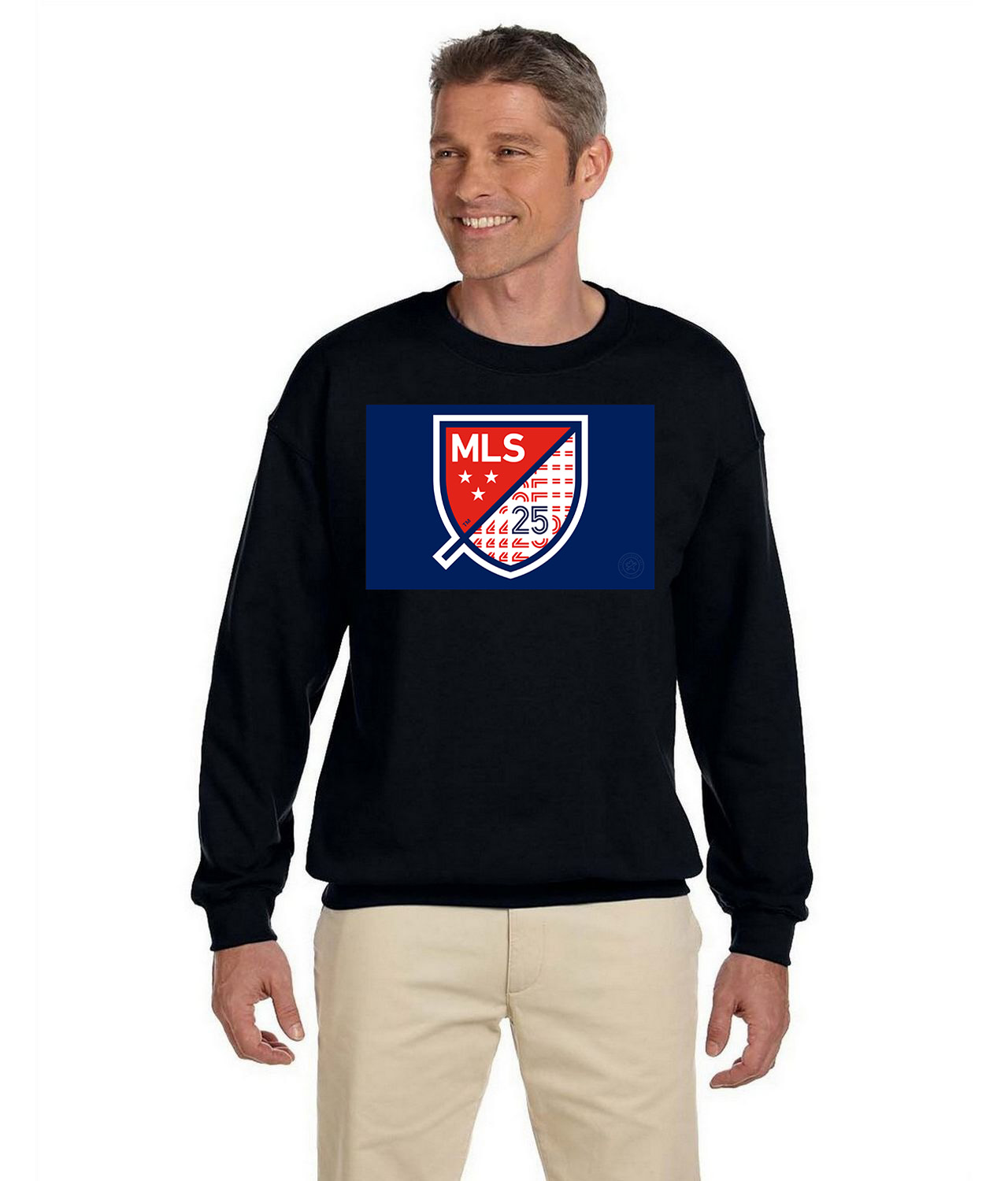 The Major League Soccer 25th Season Soccer Logo Symbol Emblem Customized Design on Unisex Crewneck Sweatshirt