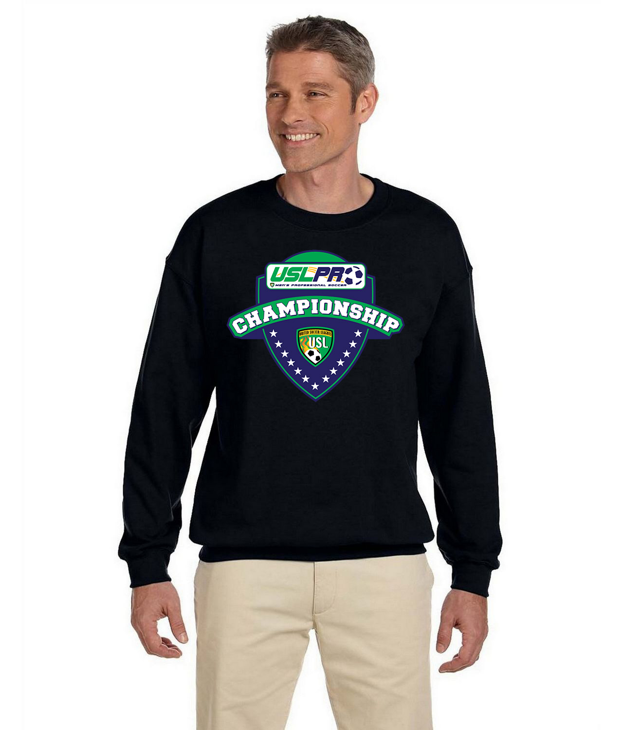 USL Championship 2013 Soccer Logo Symbol Emblem Customized Design on Unisex Crewneck Sweatshirt