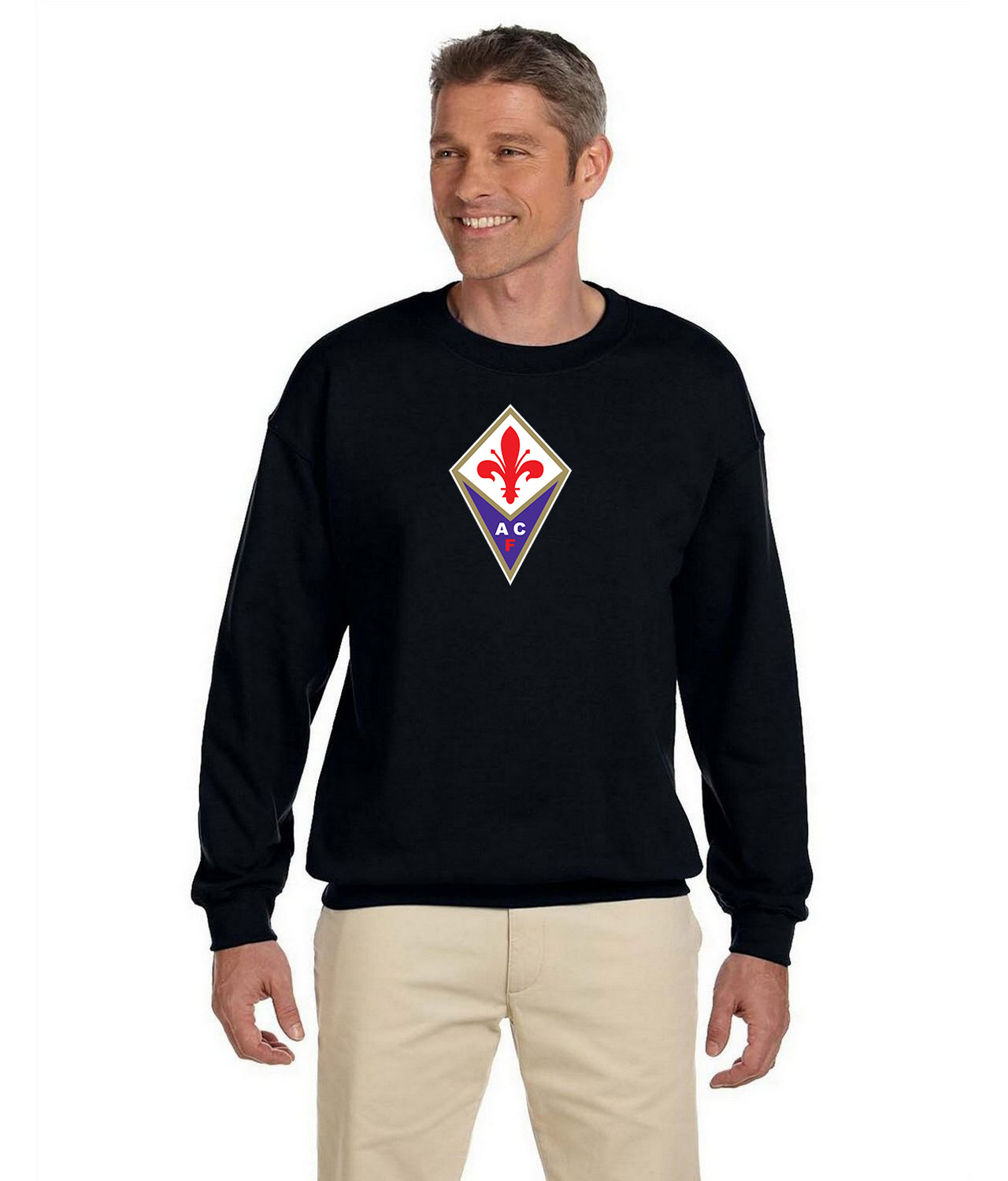 ACF Fiorentina Soccer Logo Symbol Emblem Customized Design on Unisex Crewneck Sweatshirt