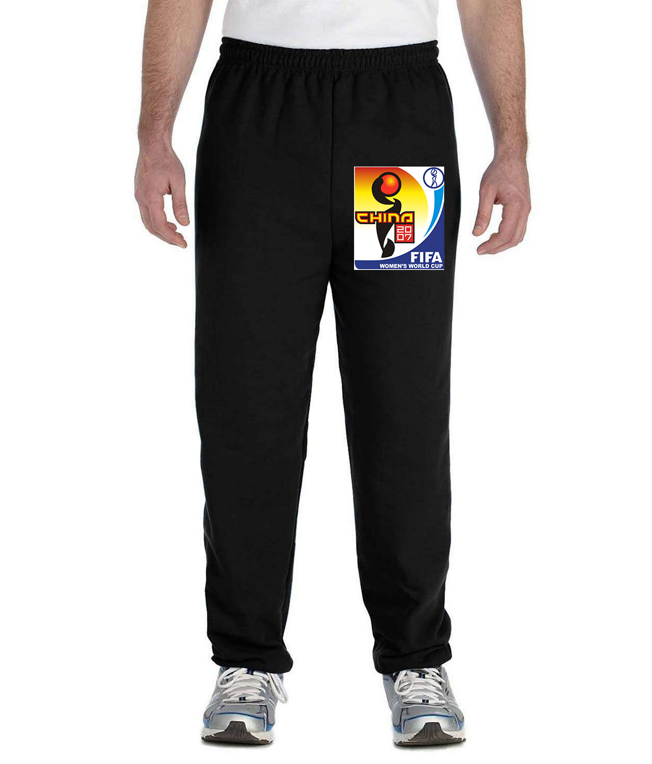 2007 FIFA Womens World Cup - China Soccer Logo Symbol Emblem Customized Design on Unisex Closed-Bottom Sweatpants