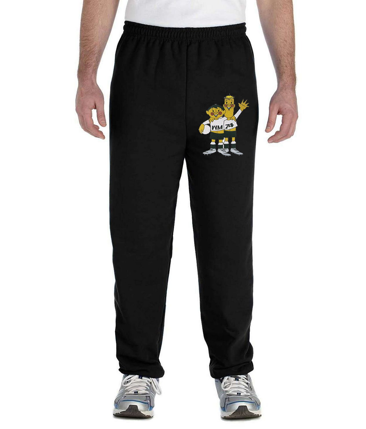 1974 FIFA World Cup West Germany Mascot Tip And Tap Soccer Logo Symbol Emblem Customized Design on Unisex Closed-Bottom Sweatpants