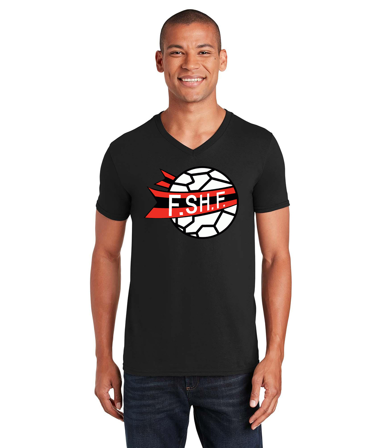UEFA Albania 1985 Soccer Logo Symbol Emblem Customized Design on Unisex V-Neck T-Shirt Tee