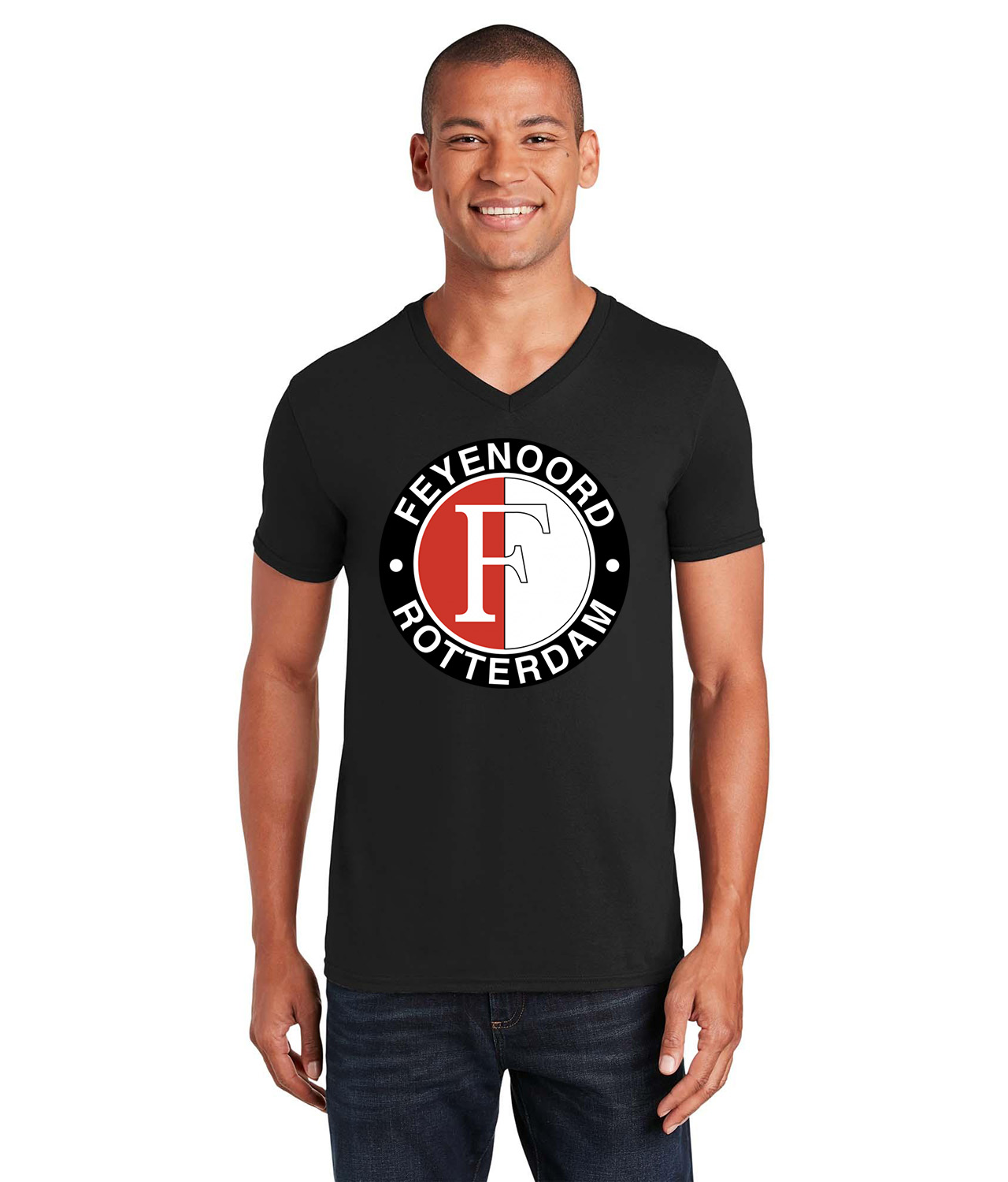 SC Feyenoord 1997 Soccer Logo Symbol Emblem Customized Design on Unisex V-Neck T-Shirt Tee