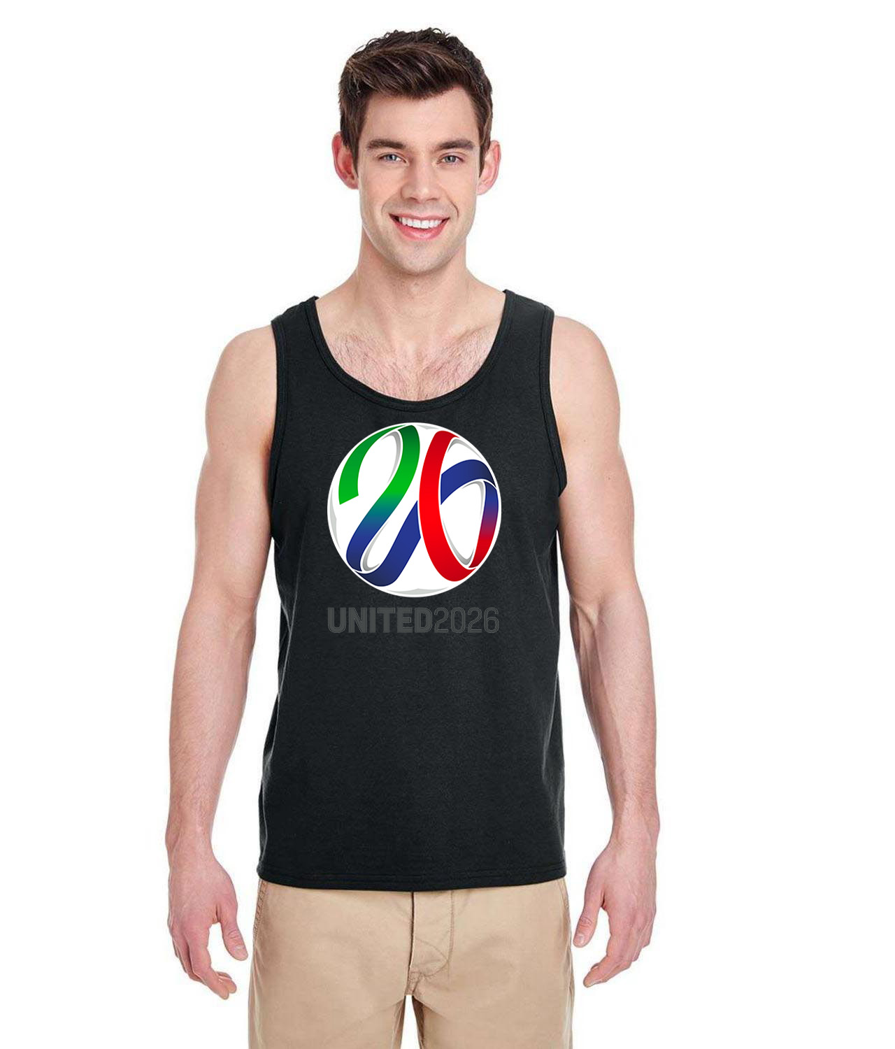 2026 FIFA World Cup Canada-Mexico-USA Soccer Logo Symbol Emblem Customized Design on Unisex Tank Top