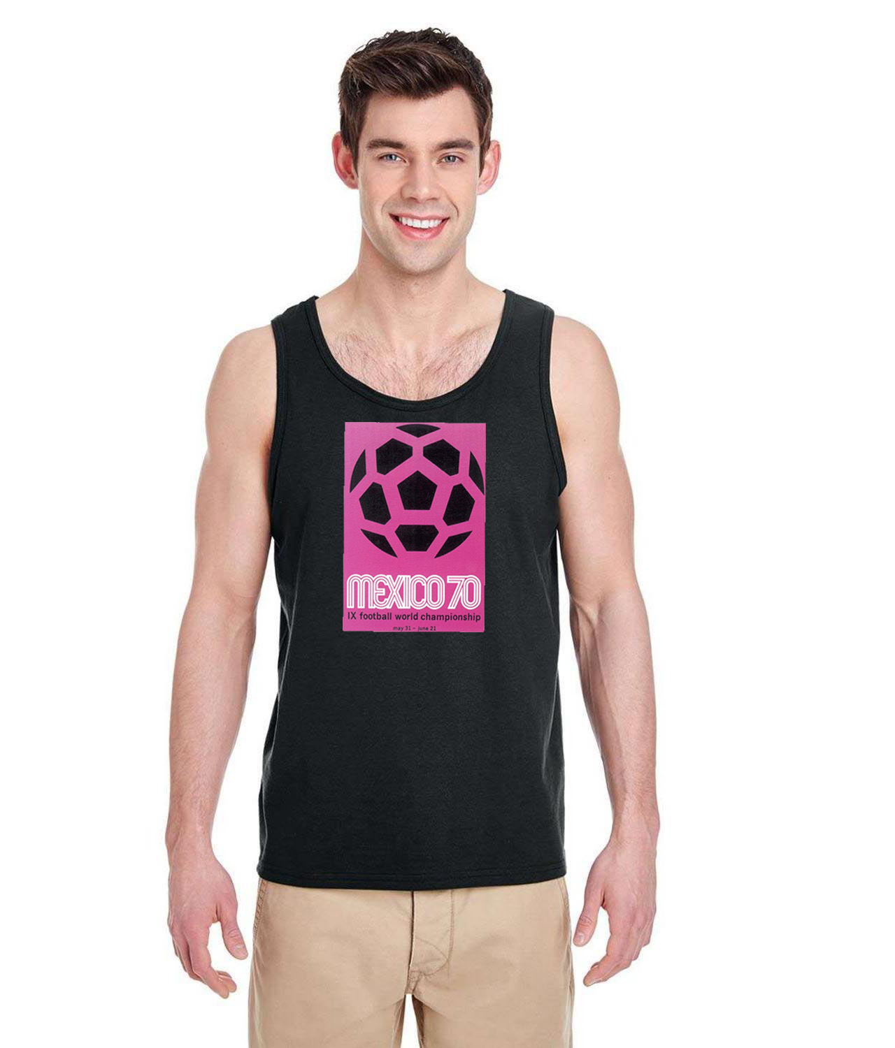 1970 FIFA World Cup Mexico Soccer Logo Symbol Emblem Customized Design on Unisex Tank Top
