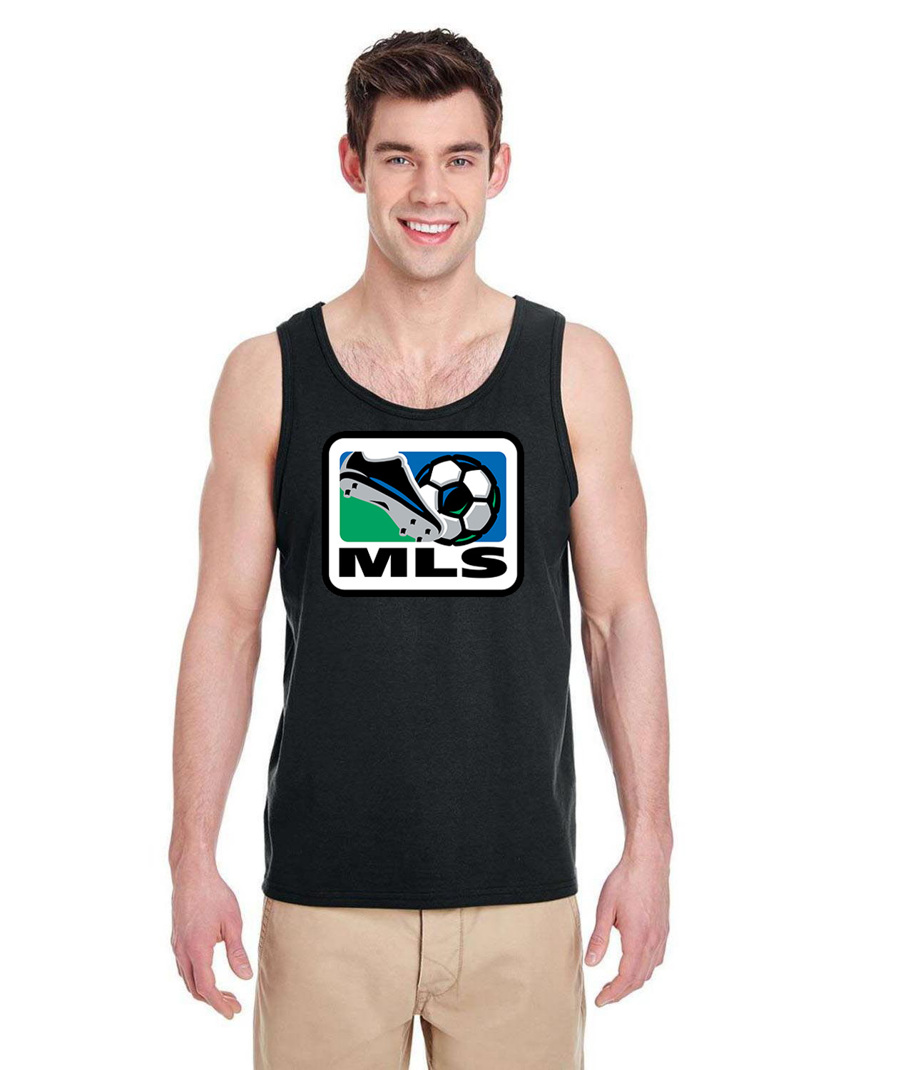 Major League Soccer MLS 2000 Logo Symbol Emblem Customized Design on Unisex Tank Top