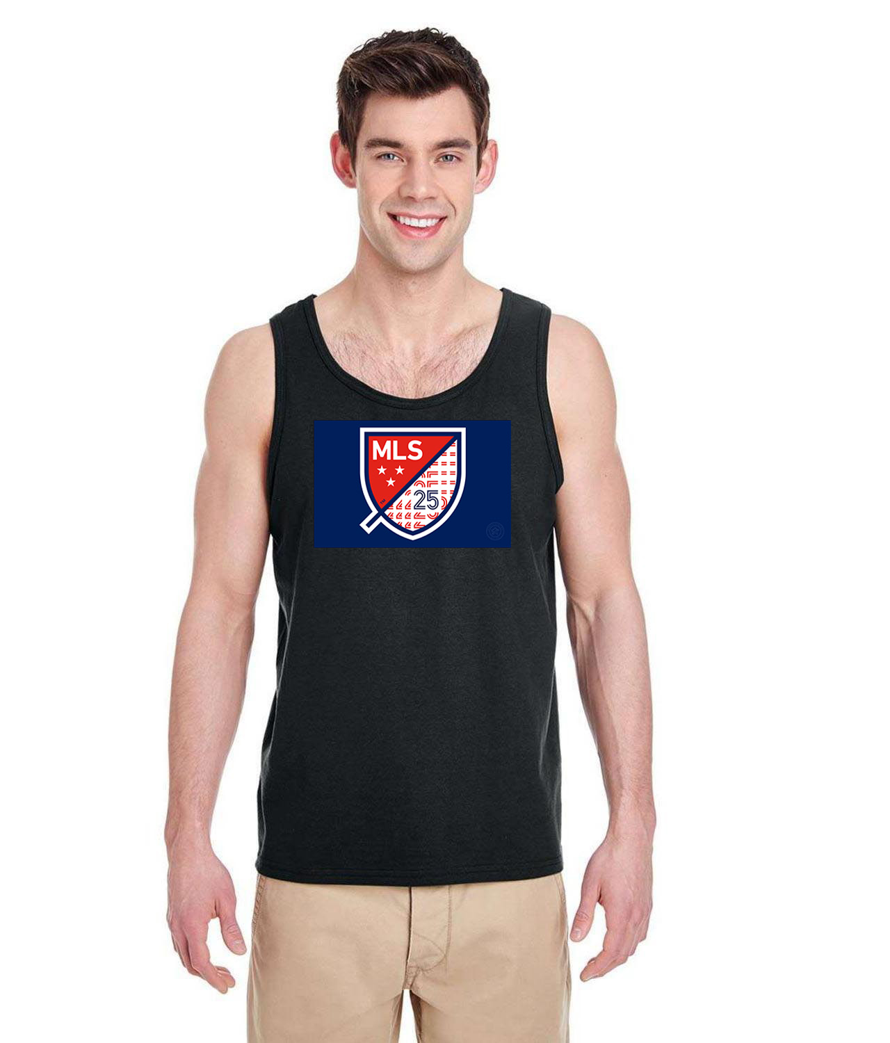 The Major League Soccer 25th Season Logo Symbol Emblem Customized Design on Unisex Tank Top