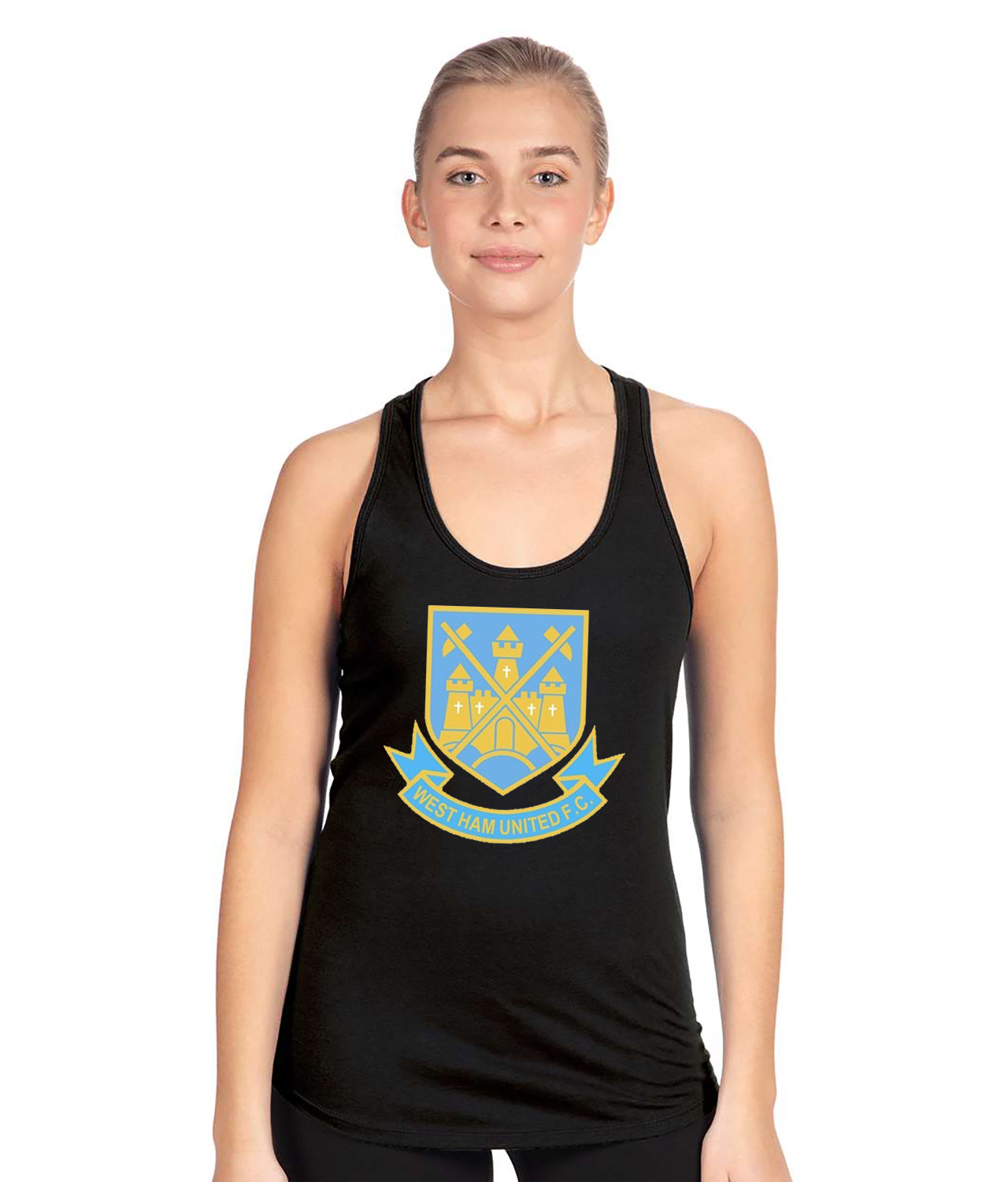 West Ham United F.C. 1985-1987 Soccer Logo Symbol Emblem Customized Design on Women's Racerback Tank Top
