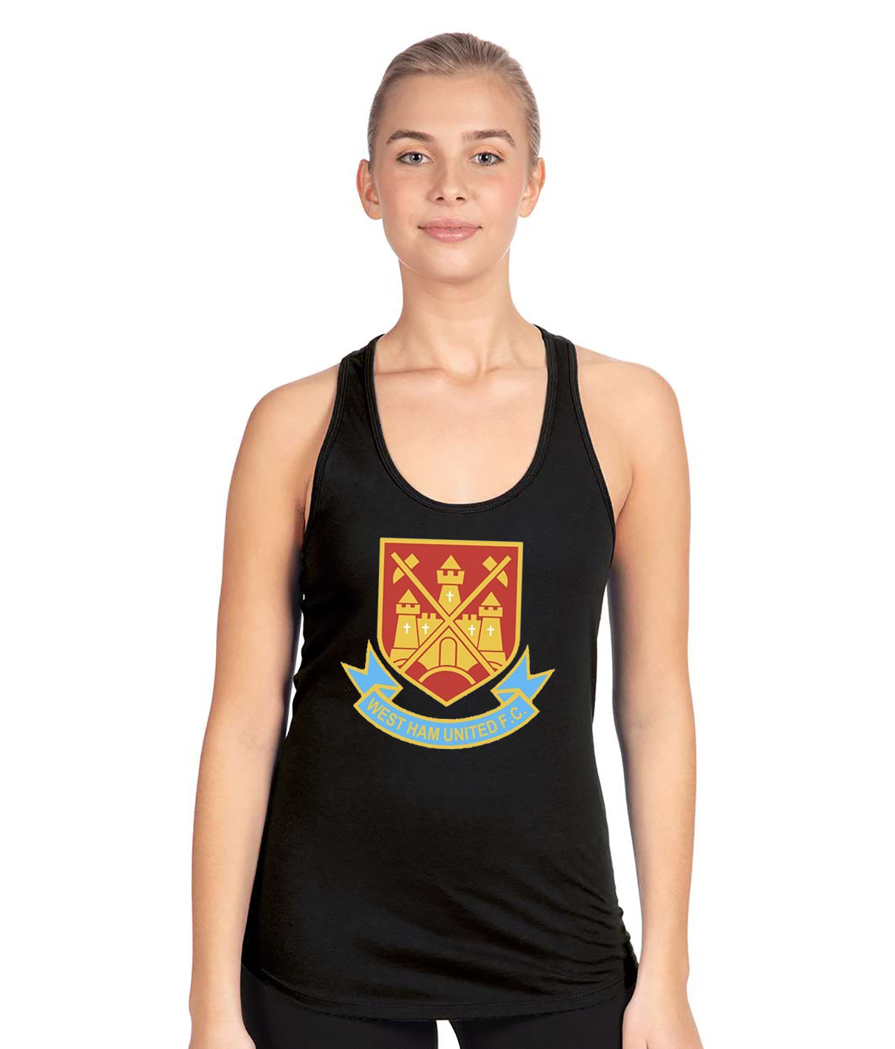 West Ham United F.C. 1987-1999 Soccer Logo Symbol Emblem Customized Design on Women's Racerback Tank Top