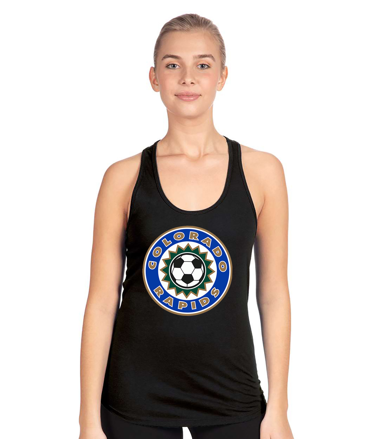 Colorado Rapids FC 1996 Soccer Logo Symbol Emblem Customized Design on Women's Racerback Tank Top
