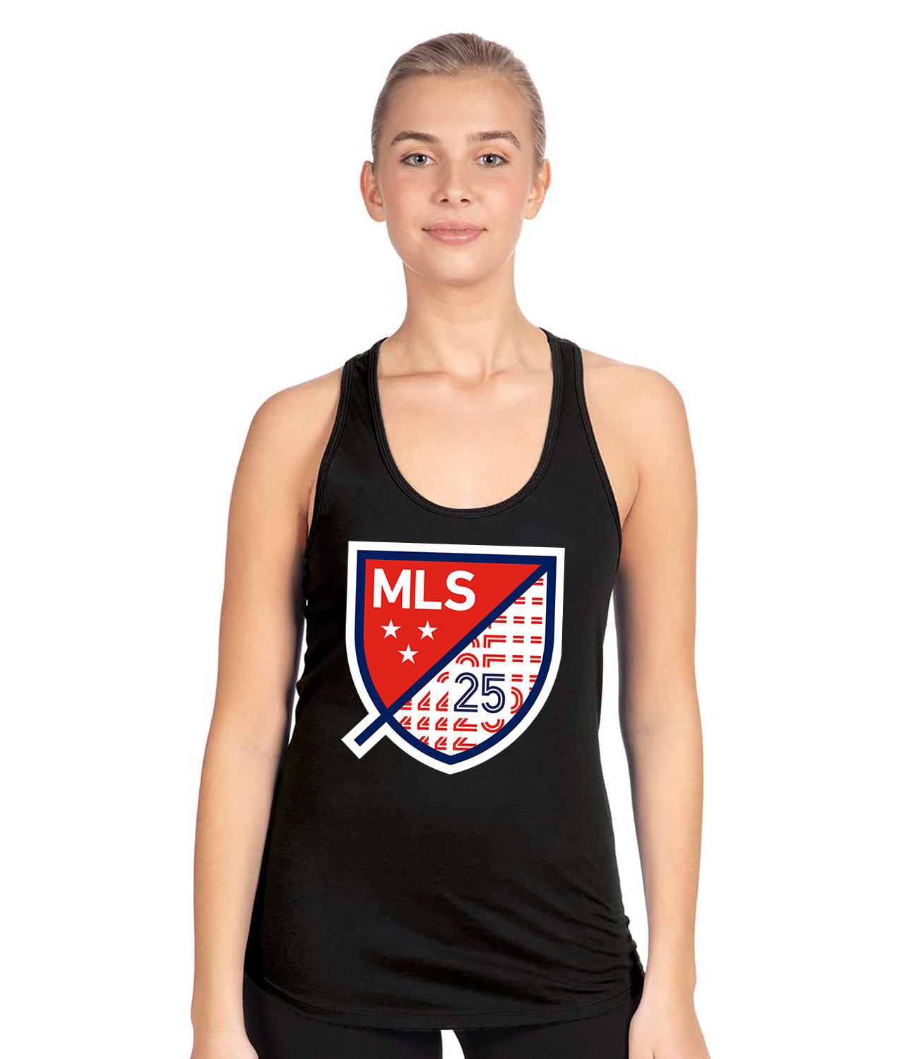 The Major League Soccer 25th Season 2020 Logo Symbol Emblem Customized Design on Women's Racerback Tank Top