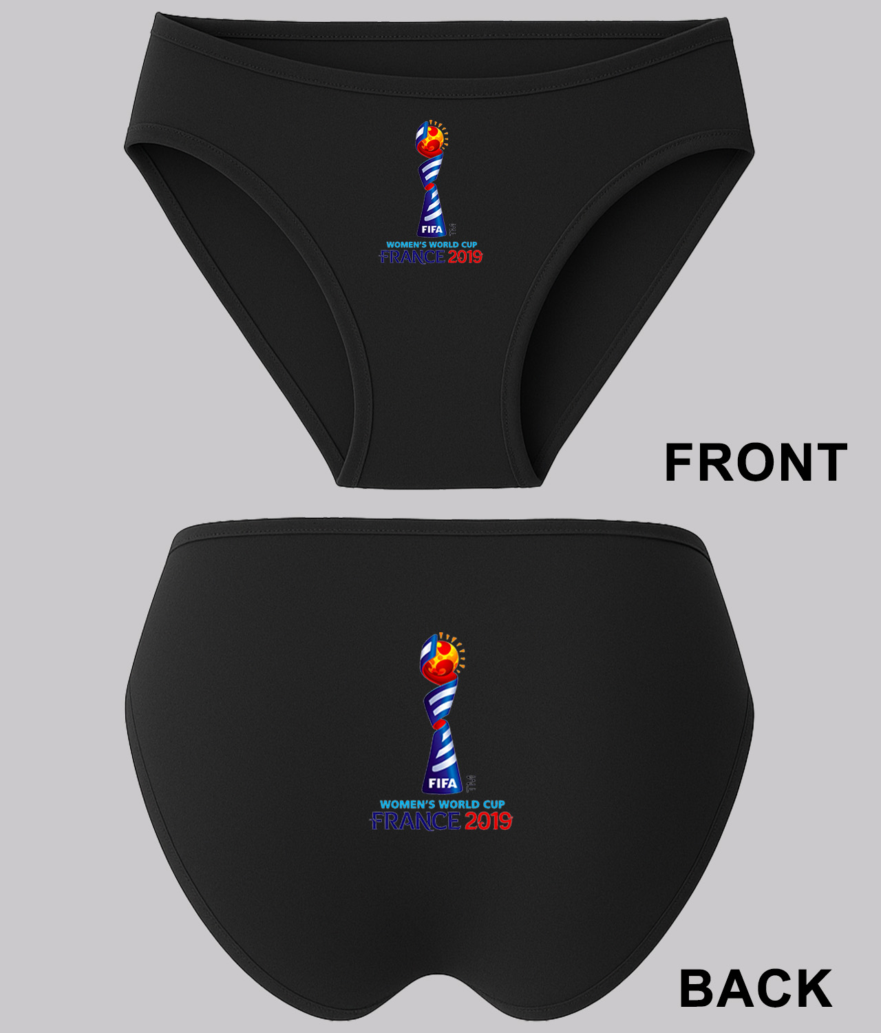 2019 FIFA Womens World Cup France Soccer Logo Symbol Emblem Customized Design on Women's Bikini Brief Underwear