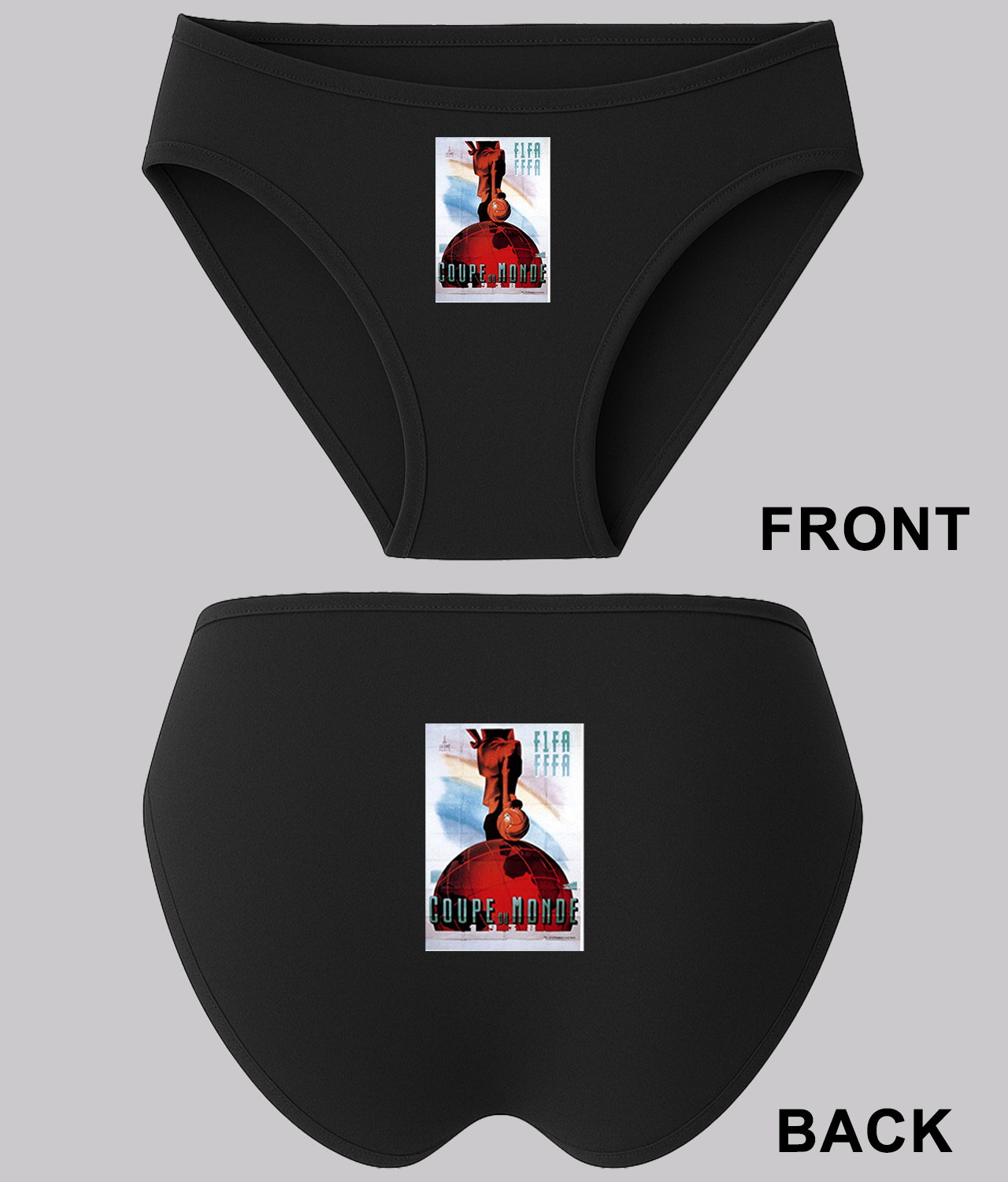 1938 FIFA World Cup France Soccer Logo Symbol Emblem Customized Design on Women's Bikini Brief Underwear