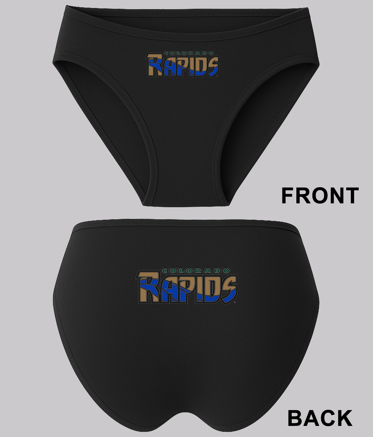 Colorado Rapids FC 1996 Soccer Logo Symbol Emblem Customized Design on Women's Bikini Brief Underwear