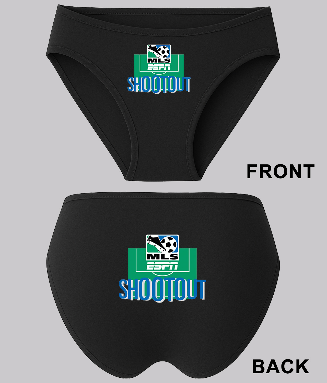 Major League Soccer MLS ESPN Shootout Logo Symbol Emblem Customized Design on Women's Bikini Brief Underwear