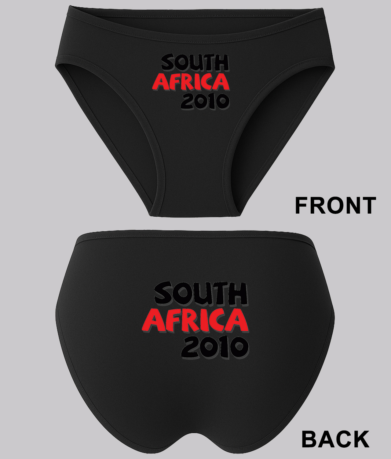 2010 FIFA World Cup South Africa Emblem Soccer Logo Symbol Emblem Customized Design on Women's Plus Size Bikini Brief Underwear